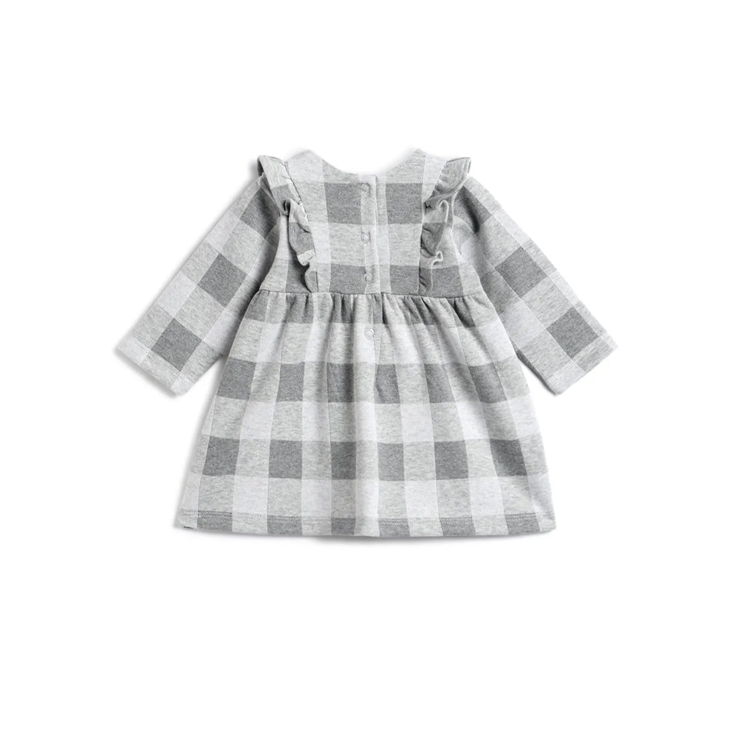 Girls Medium Grey Checked Dress