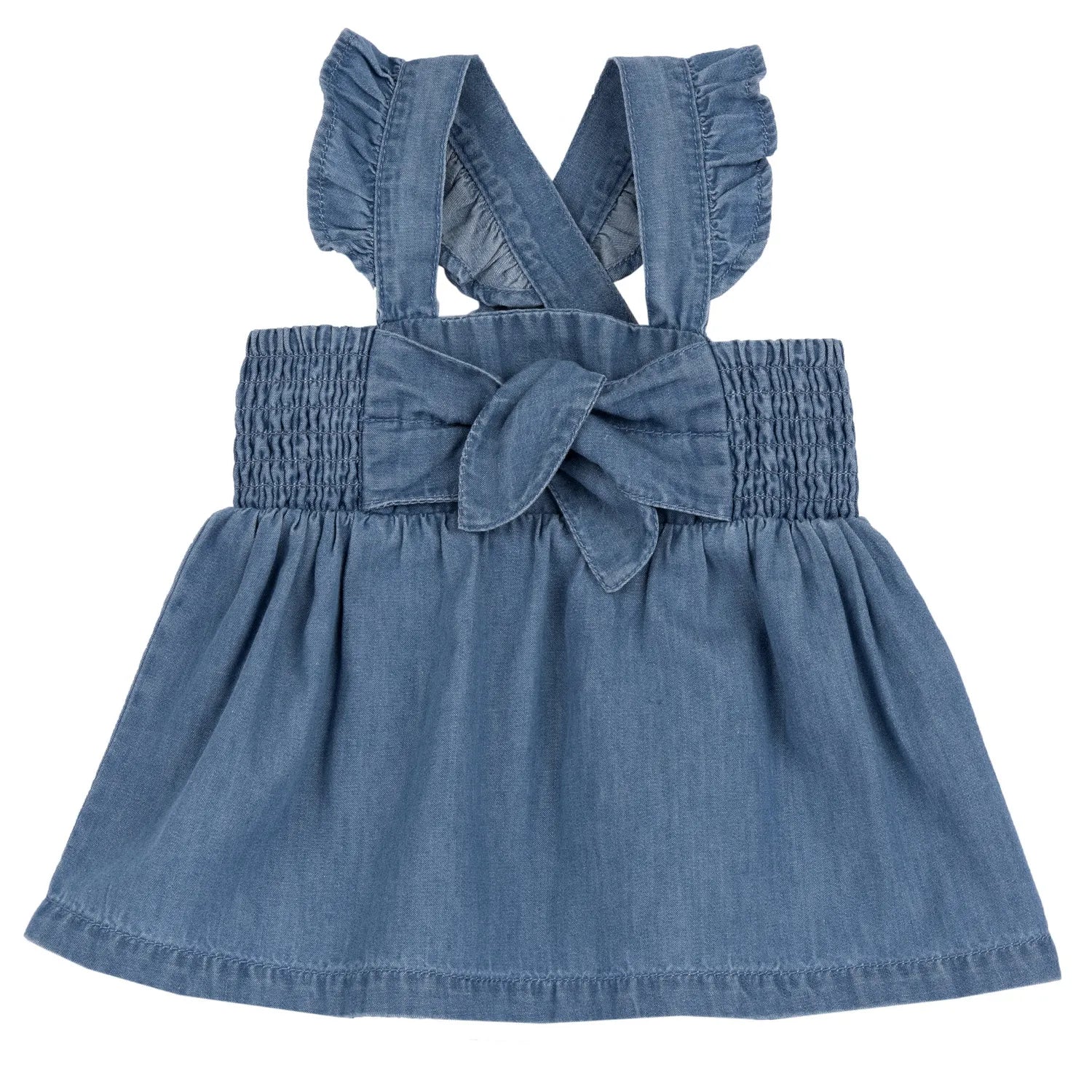 Girls Medium Light Blue Denim Overall Skirt