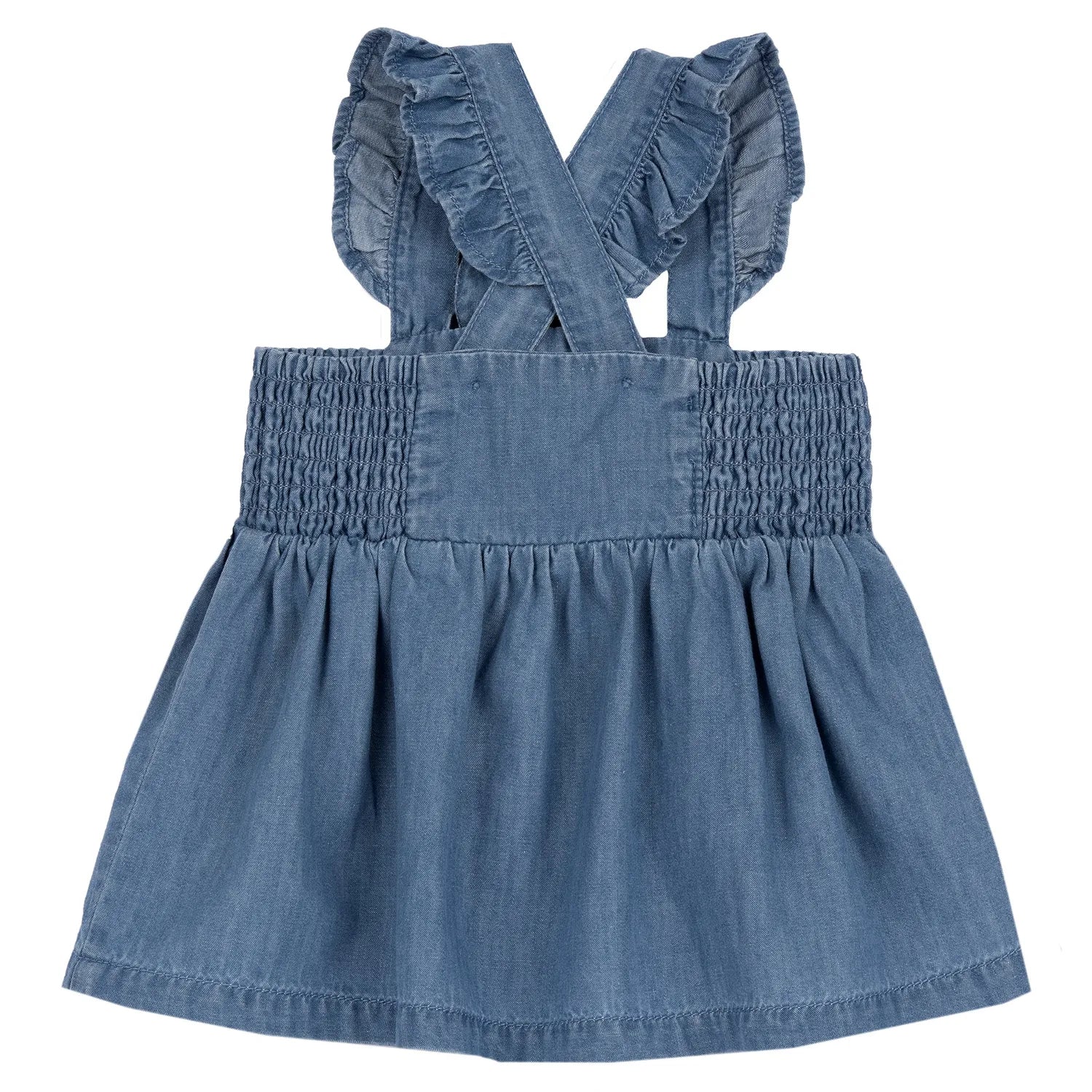 Girls Medium Light Blue Denim Overall Skirt
