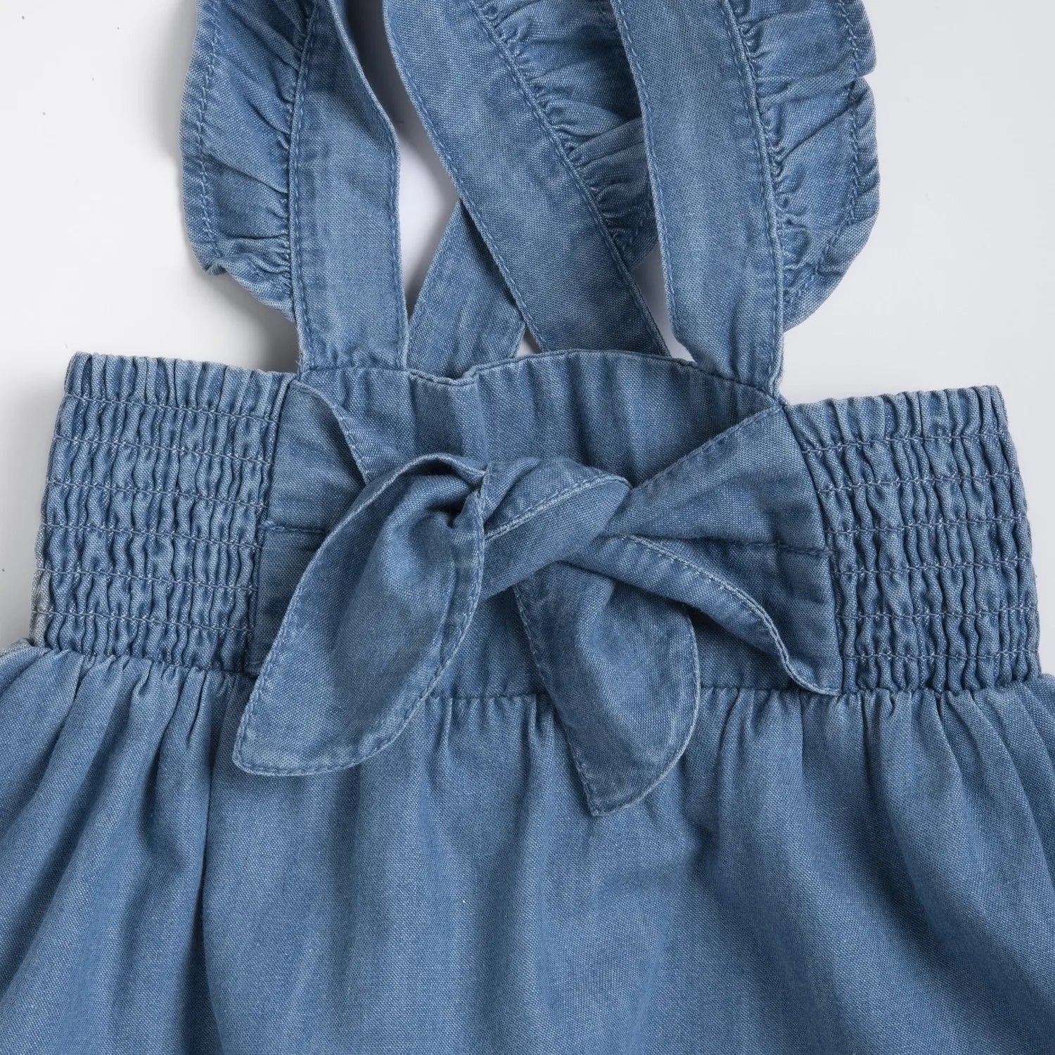 Girls Medium Light Blue Denim Overall Skirt