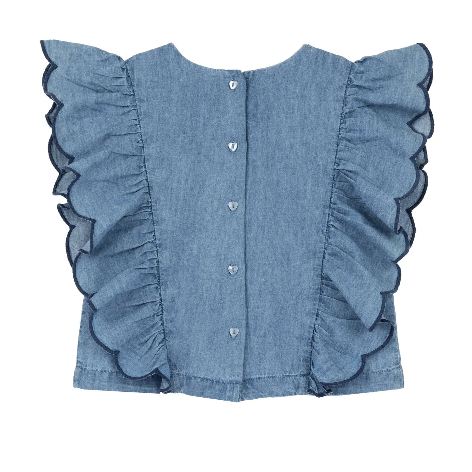 Girls Medium Light Blue Solid Top