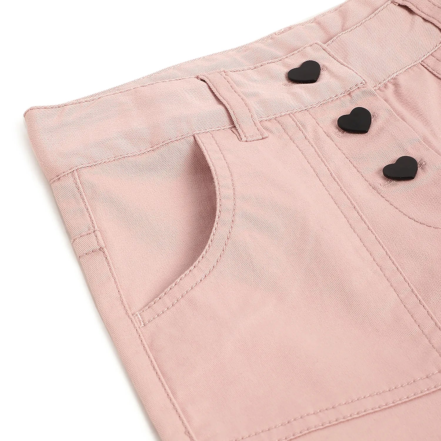 Girls Medium Pink Solid Trousers
