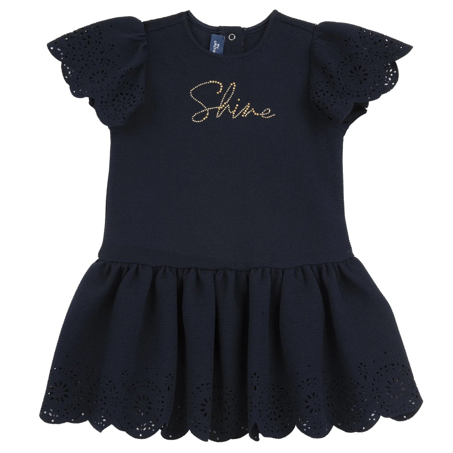 Girls Navy Blue Embellished Dress