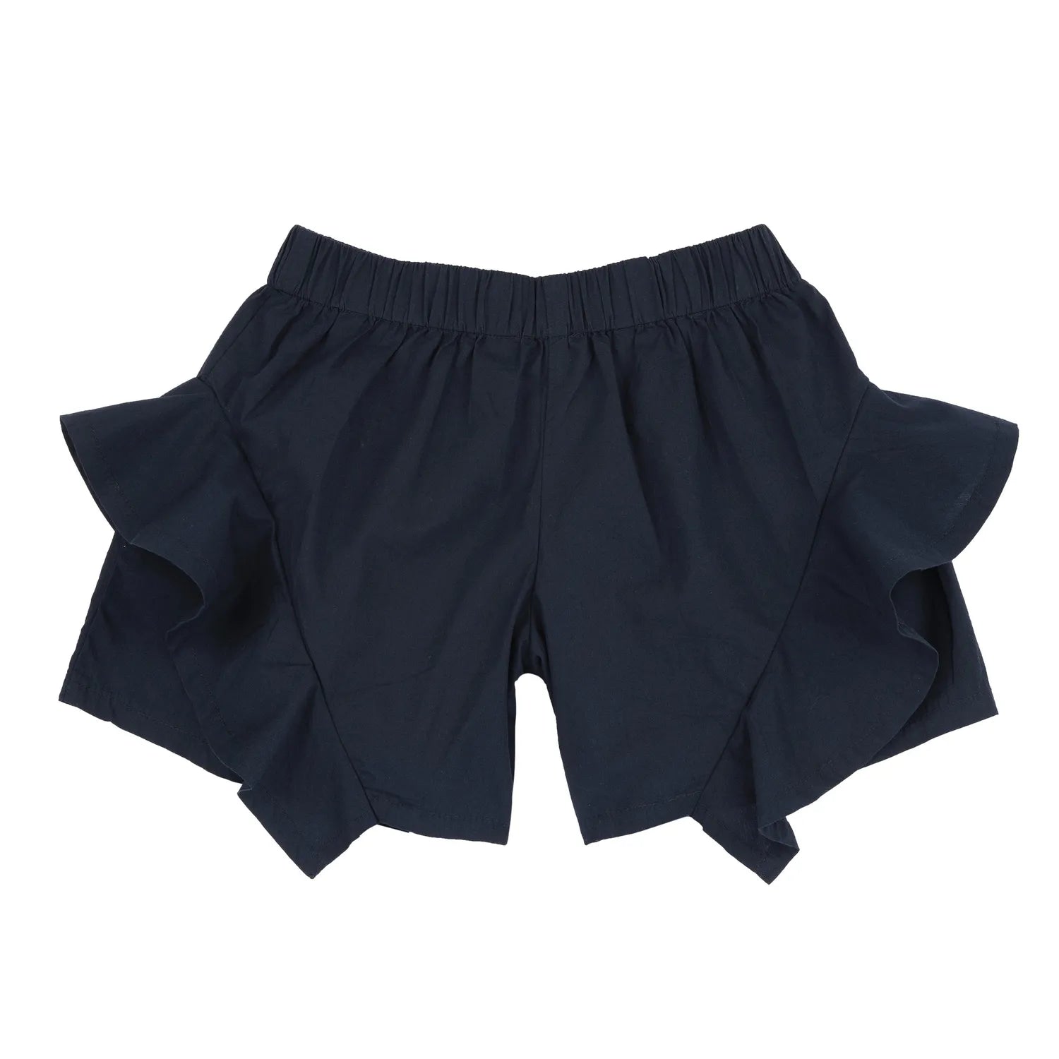 Girls Navy Blue Self Design Shorts
