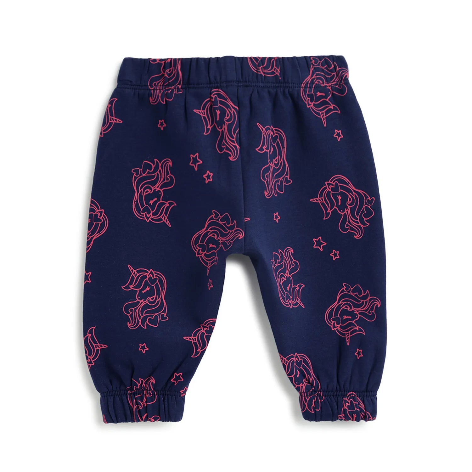 Girls Navy Printed Joggers