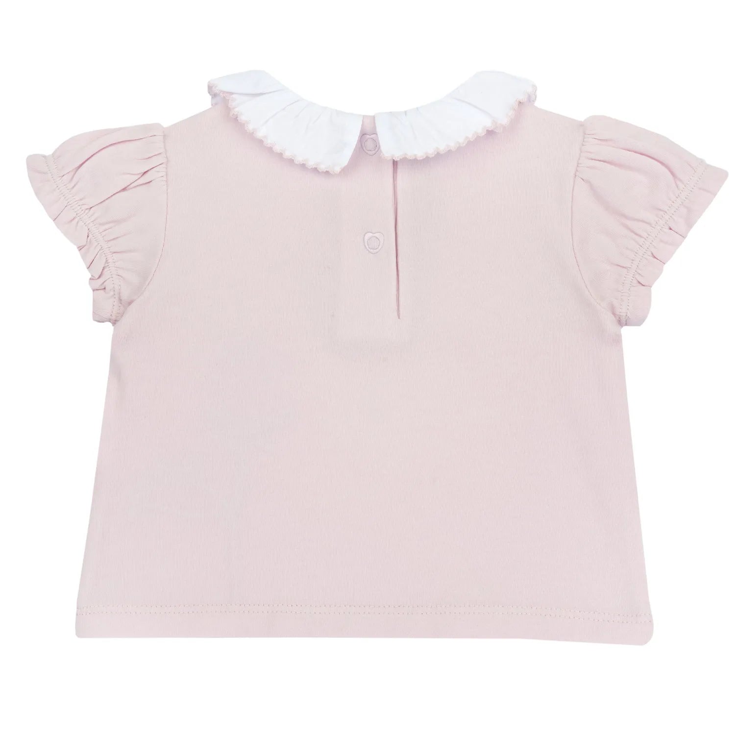 Girls Peach Embroidered T-shirt