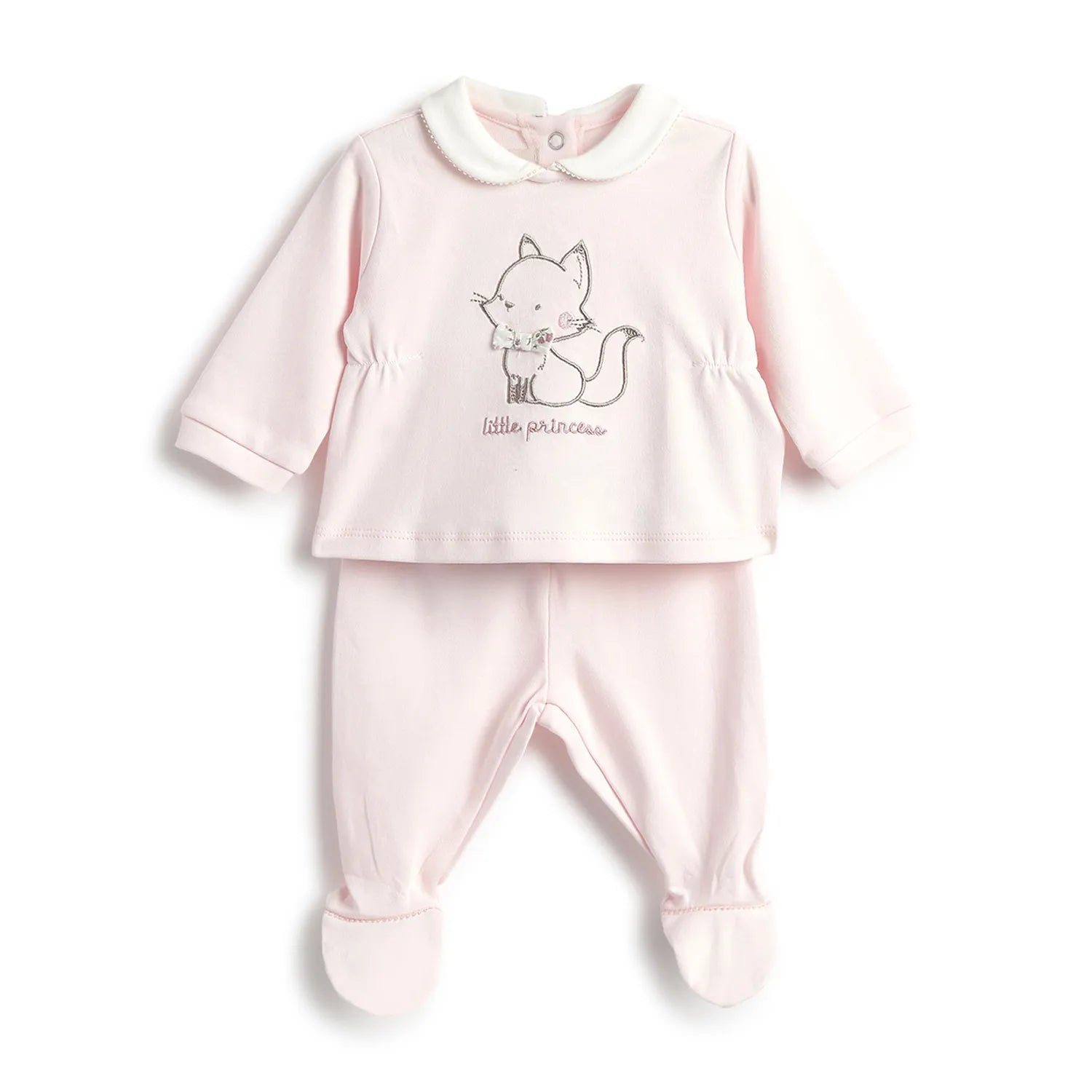 Girls Pink Embellished Smock with Leggings