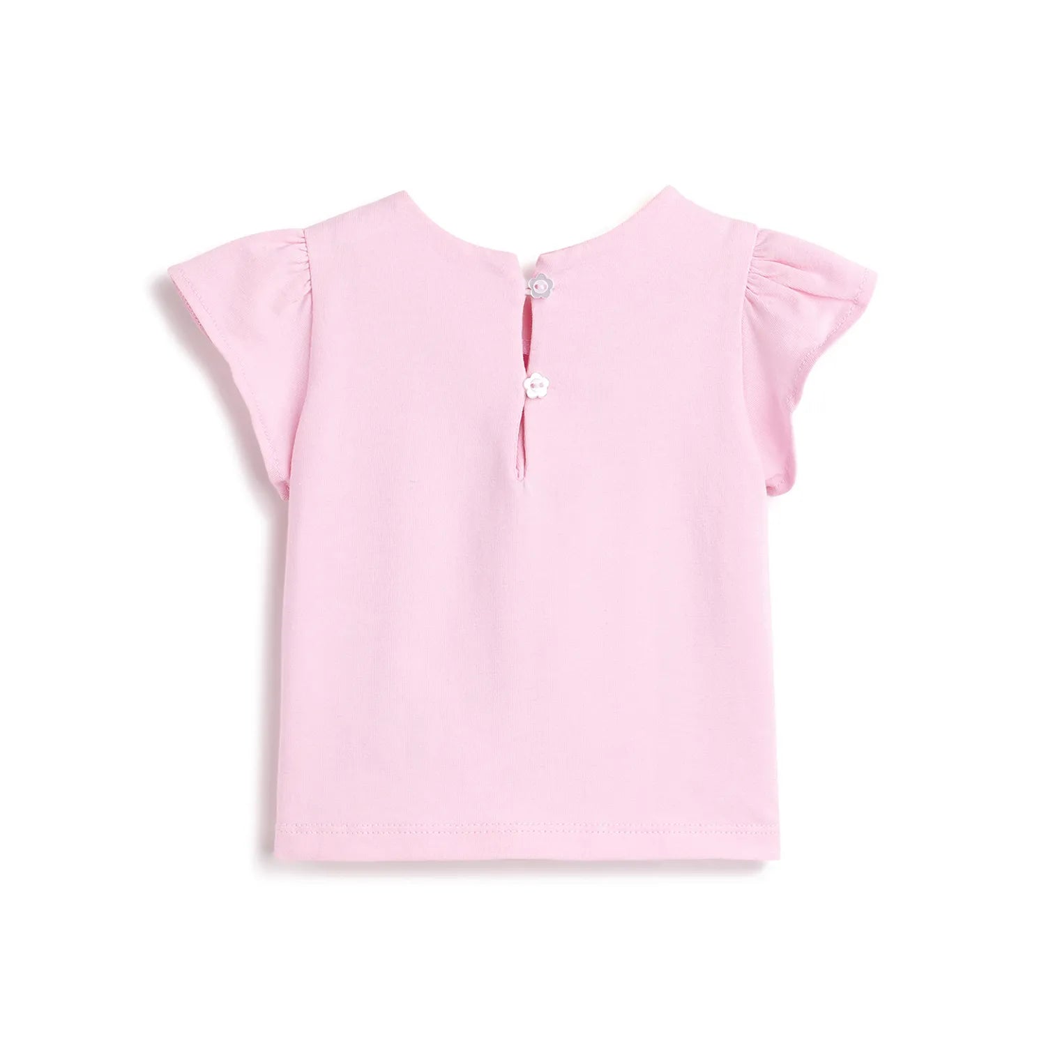 Girls Pink Embellished T-shirt