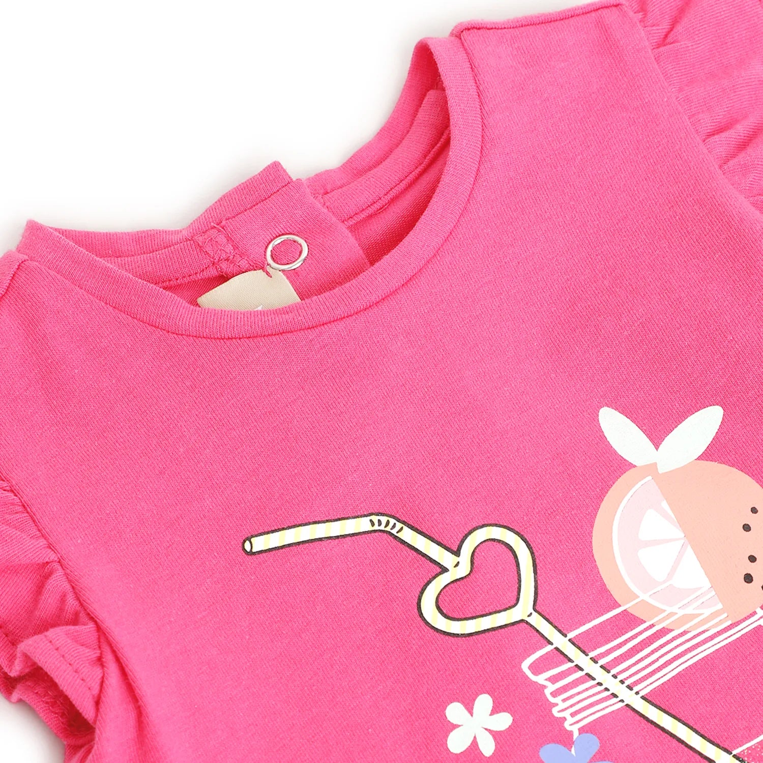 Girls Pink Graphic Printed Top