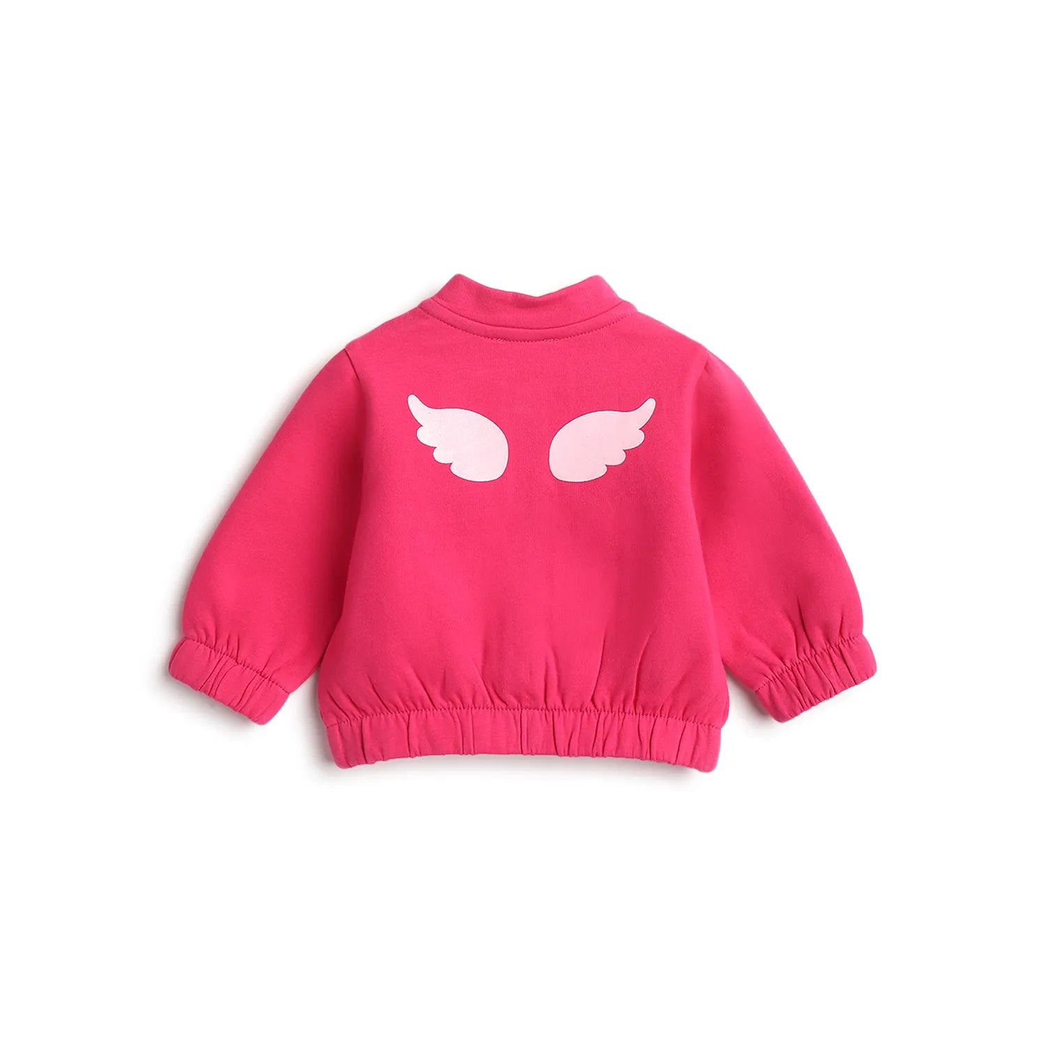 Girls Pink Printed Cardigan