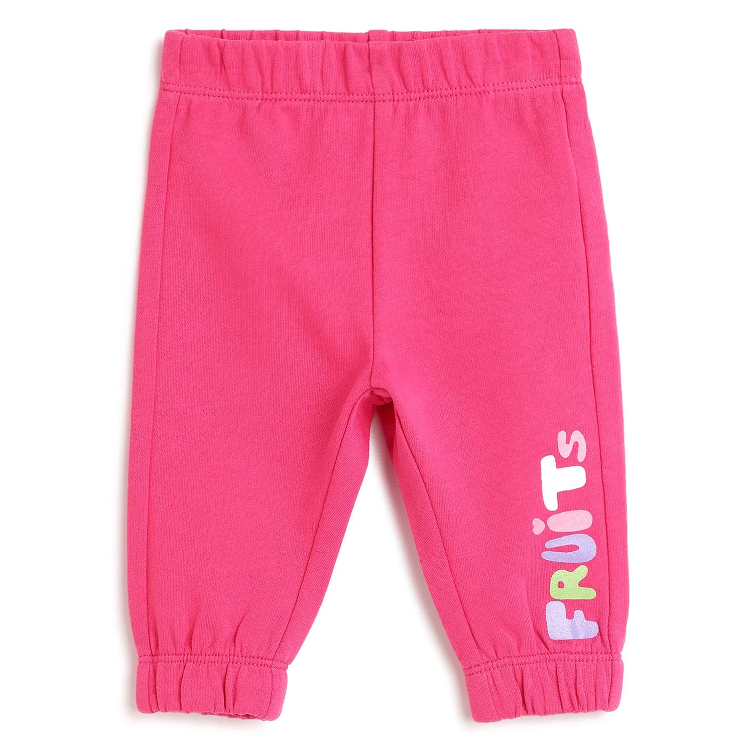Girls Pink Printed Joggers