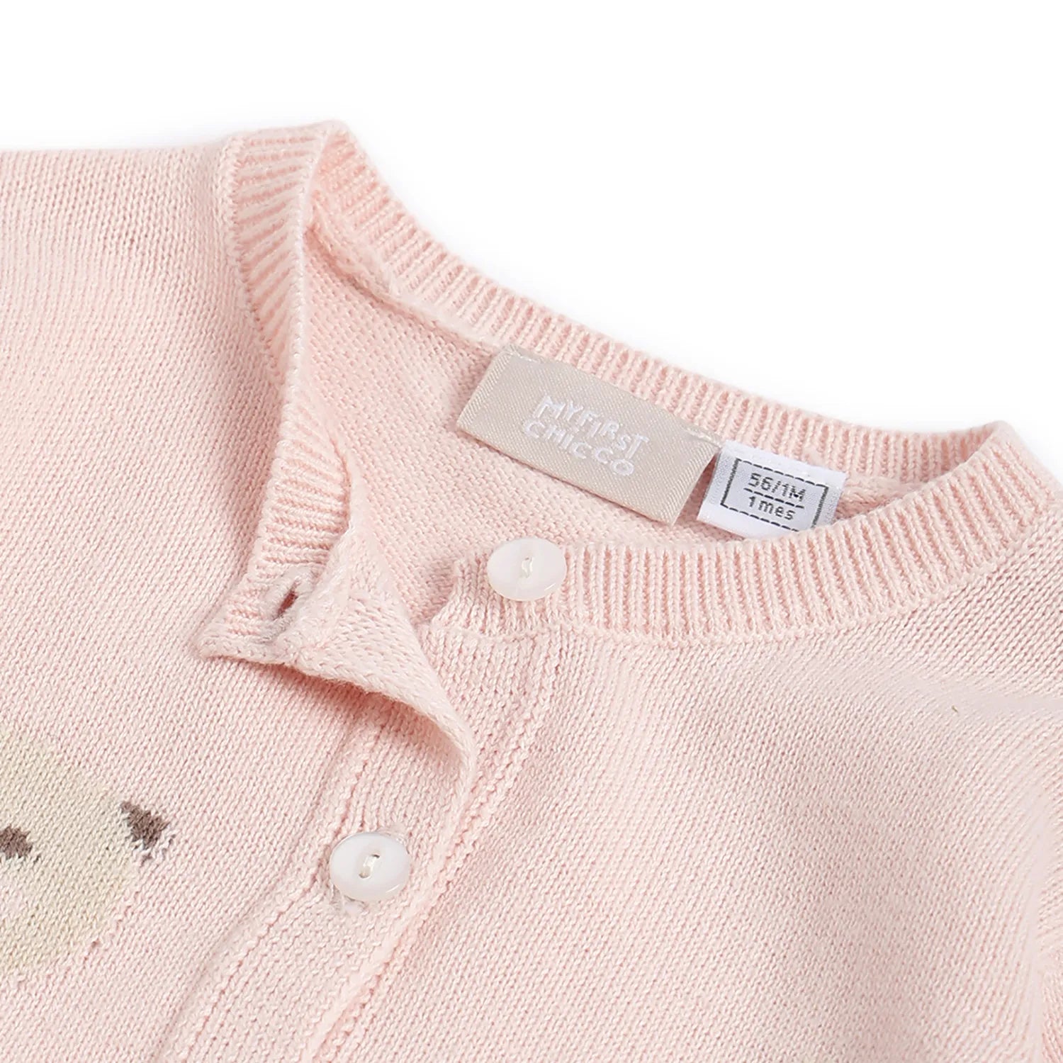 Girls Pink Self Design Cardigan