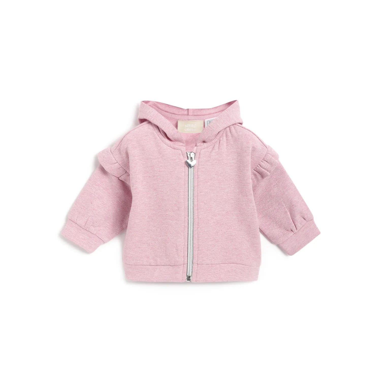 Girls Pink Solid Hooded Sweatshirt