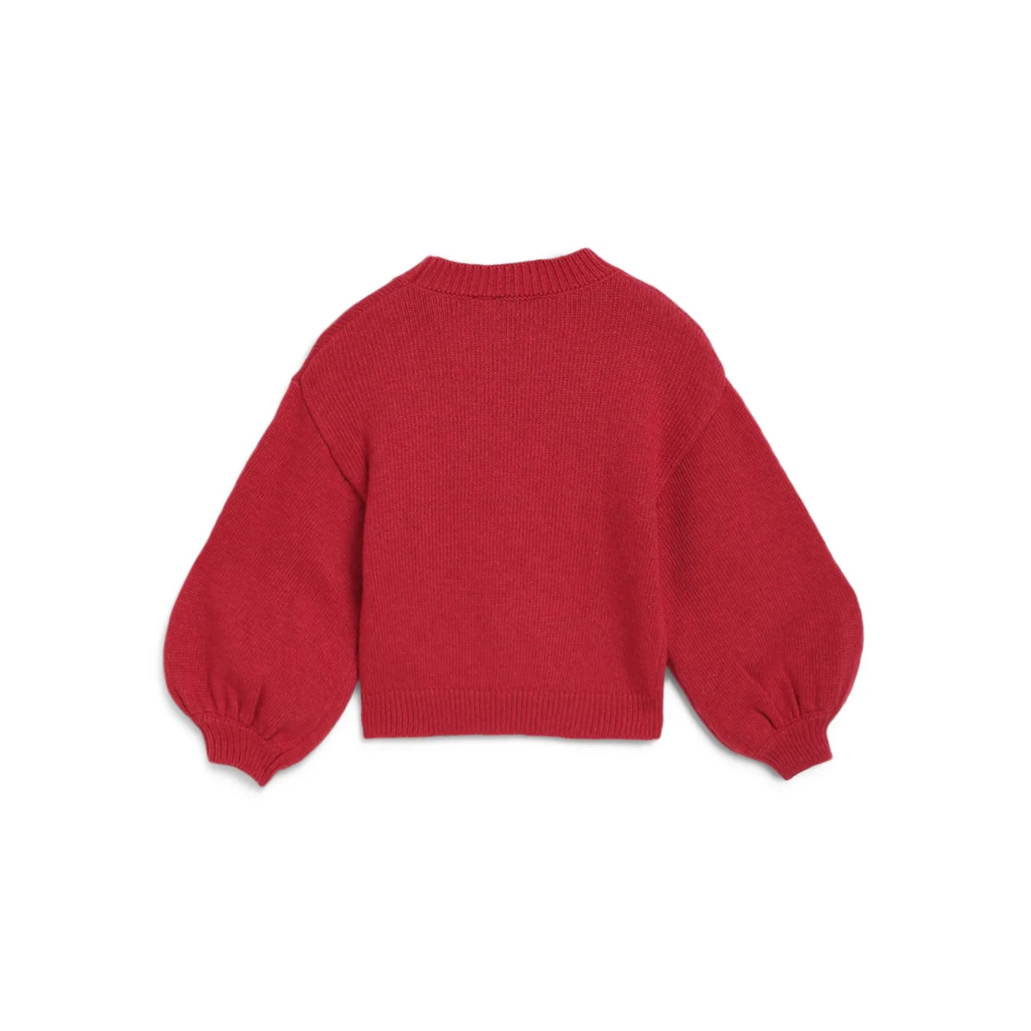 Girls Red Pullover with Embellished Detail