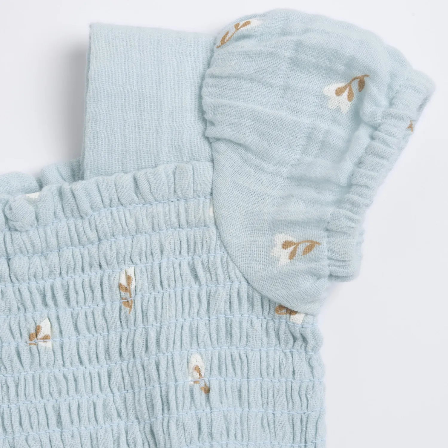 Girls Sea Green Floral Printed Dress