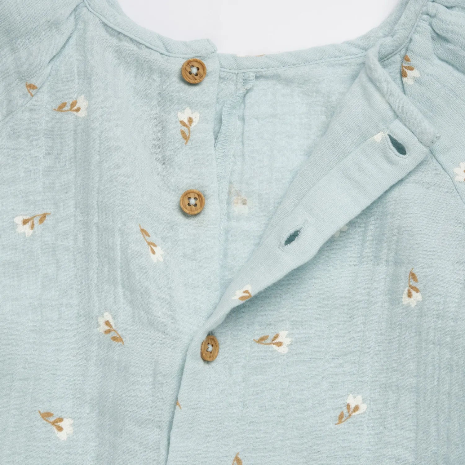 Girls Sea Green Floral Printed Short Dungaree