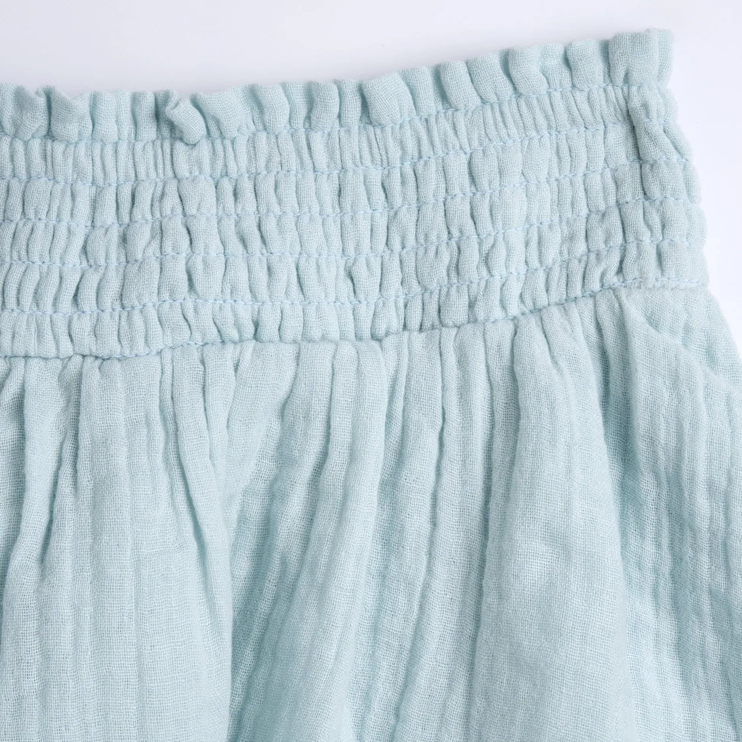 Girls Sea Green Self Design Shorts