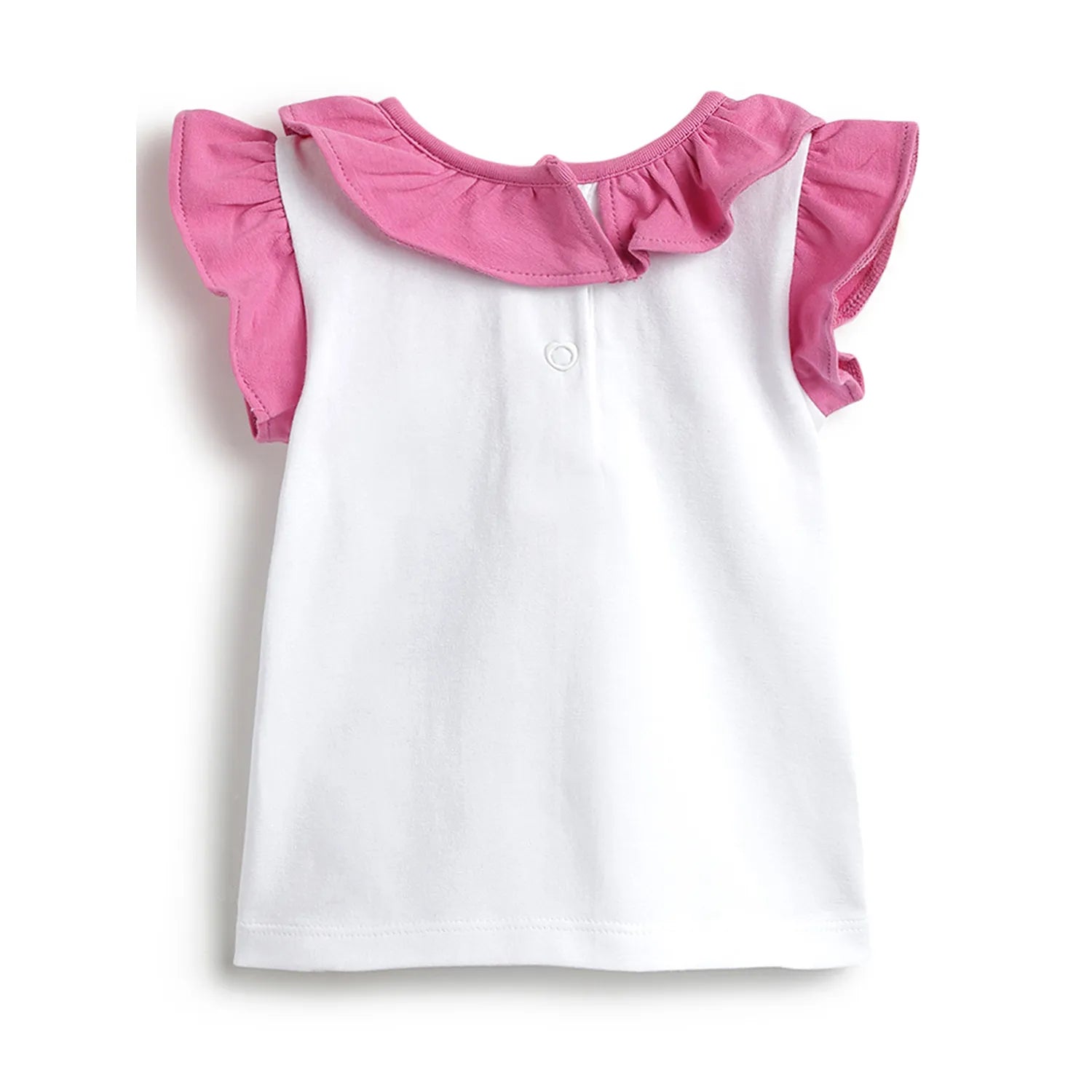 Girls White & Pink Printed T-Shirt With Leggings