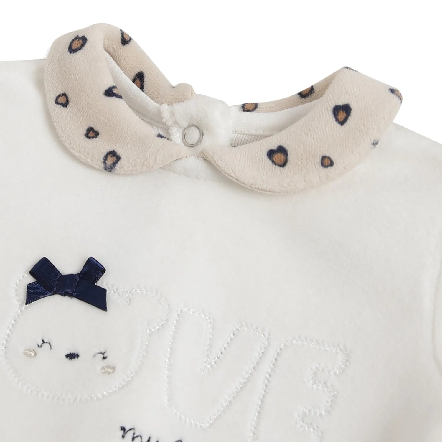 Girls White & Beige Printed Sweatshirt With Legging