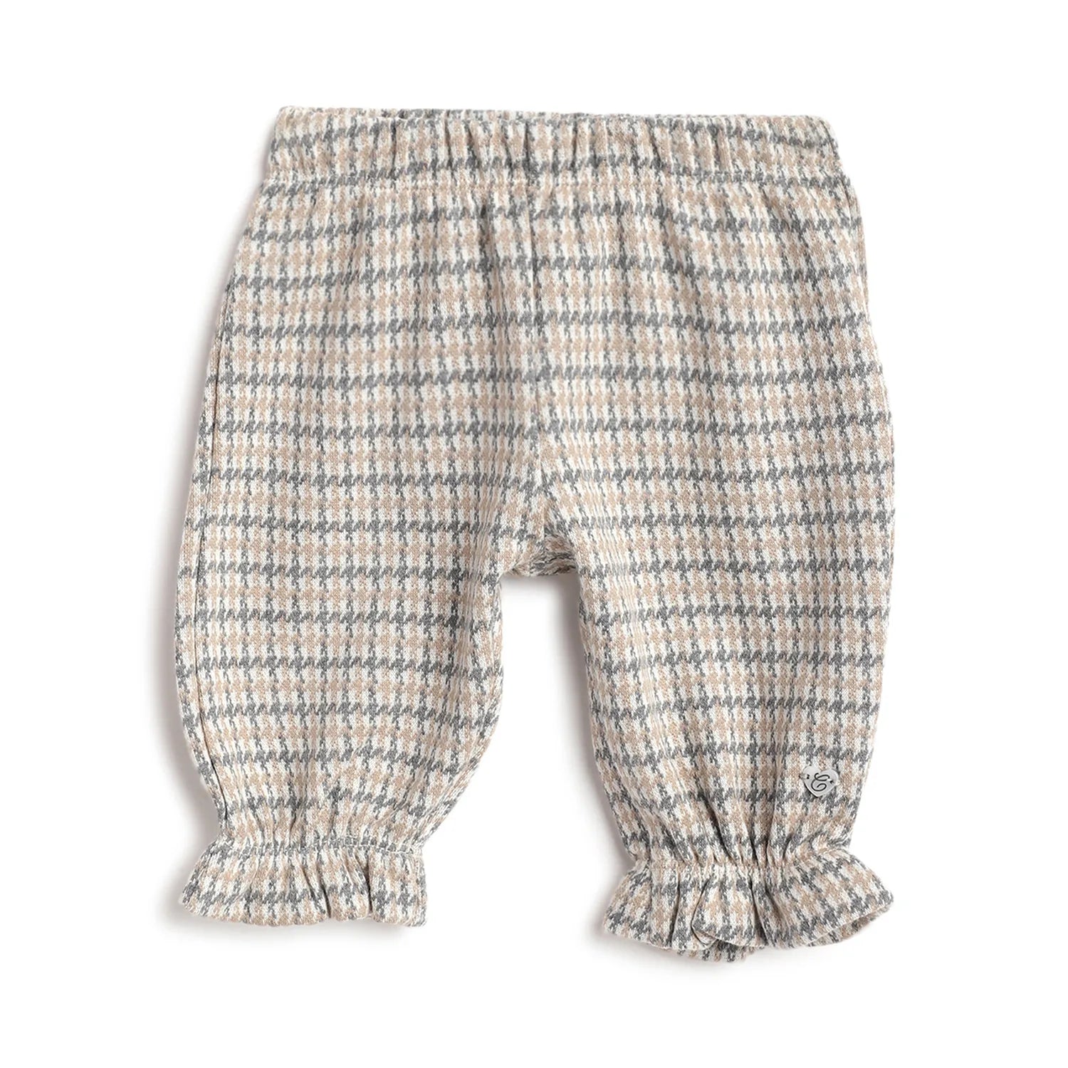 Girls White & Beige T-shirt with Trouser