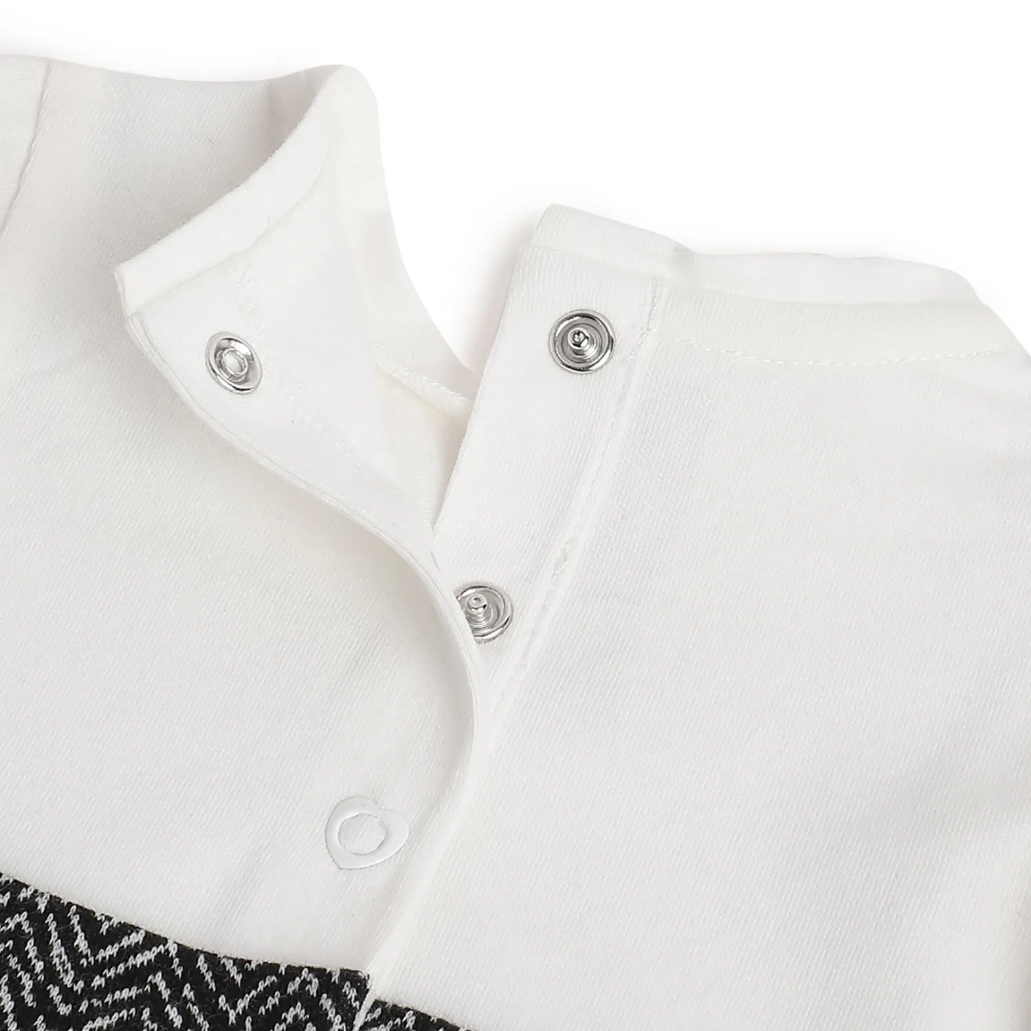 Girls White & Black Chevron Dress