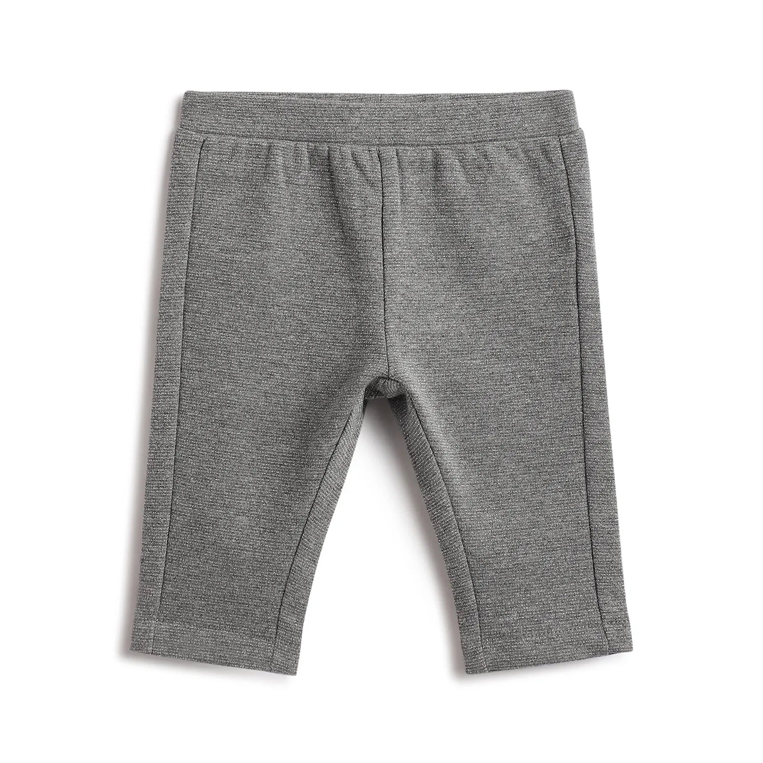 Girls White & Grey Printed Top With Leggings