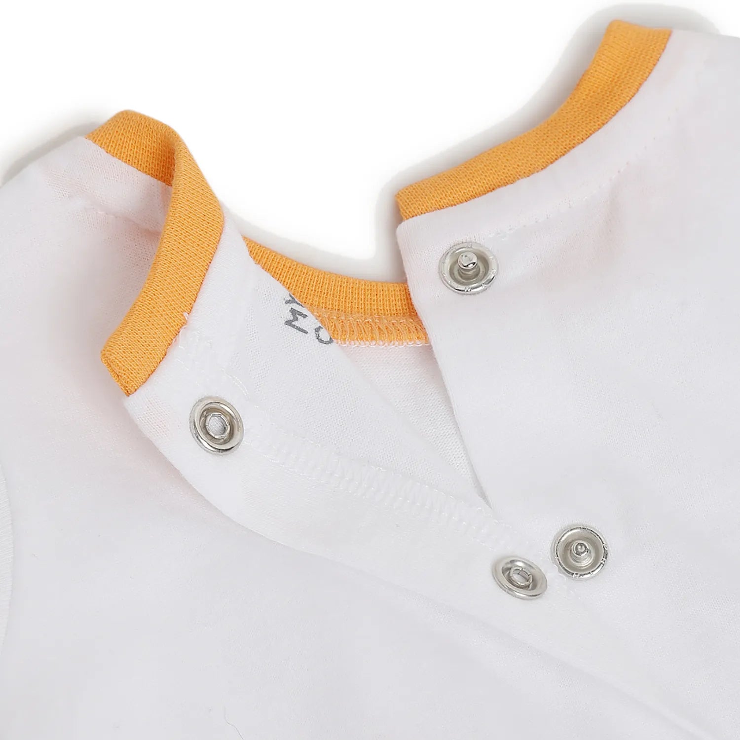 Girls White & Orange Printed T-shirt with Shorts