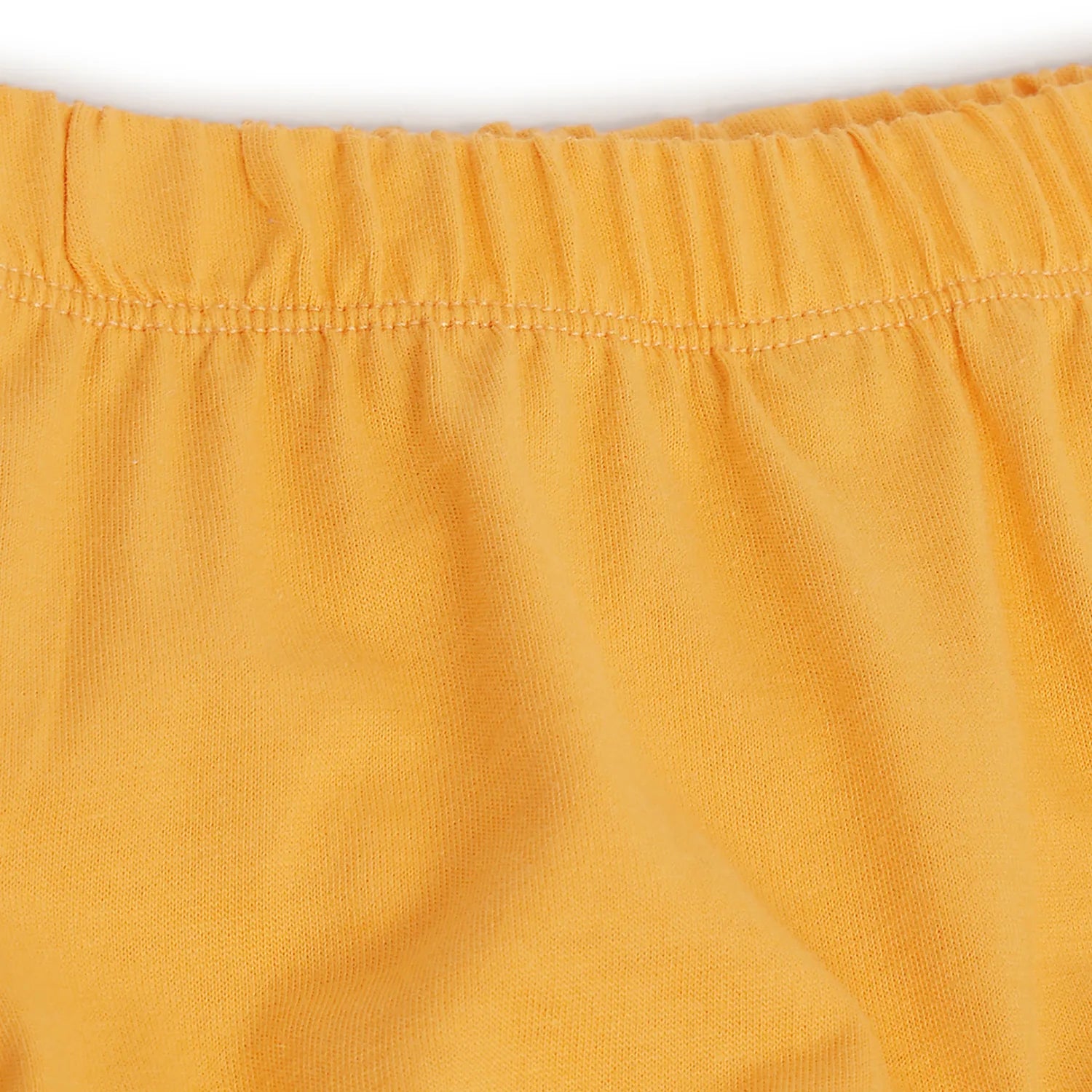 Girls White & Orange Printed T-shirt with Shorts