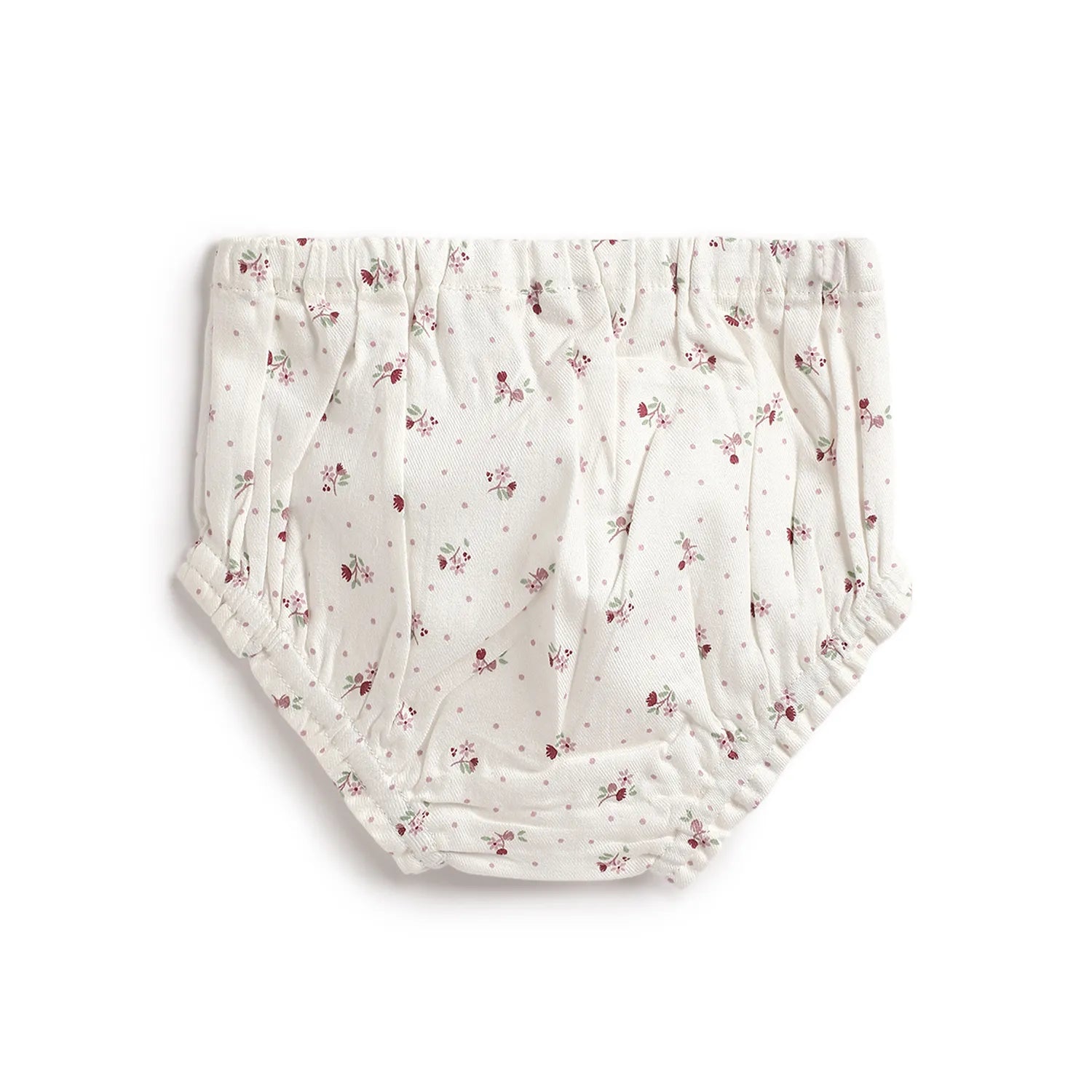 Girls White & Pink Printed Dress with Panties