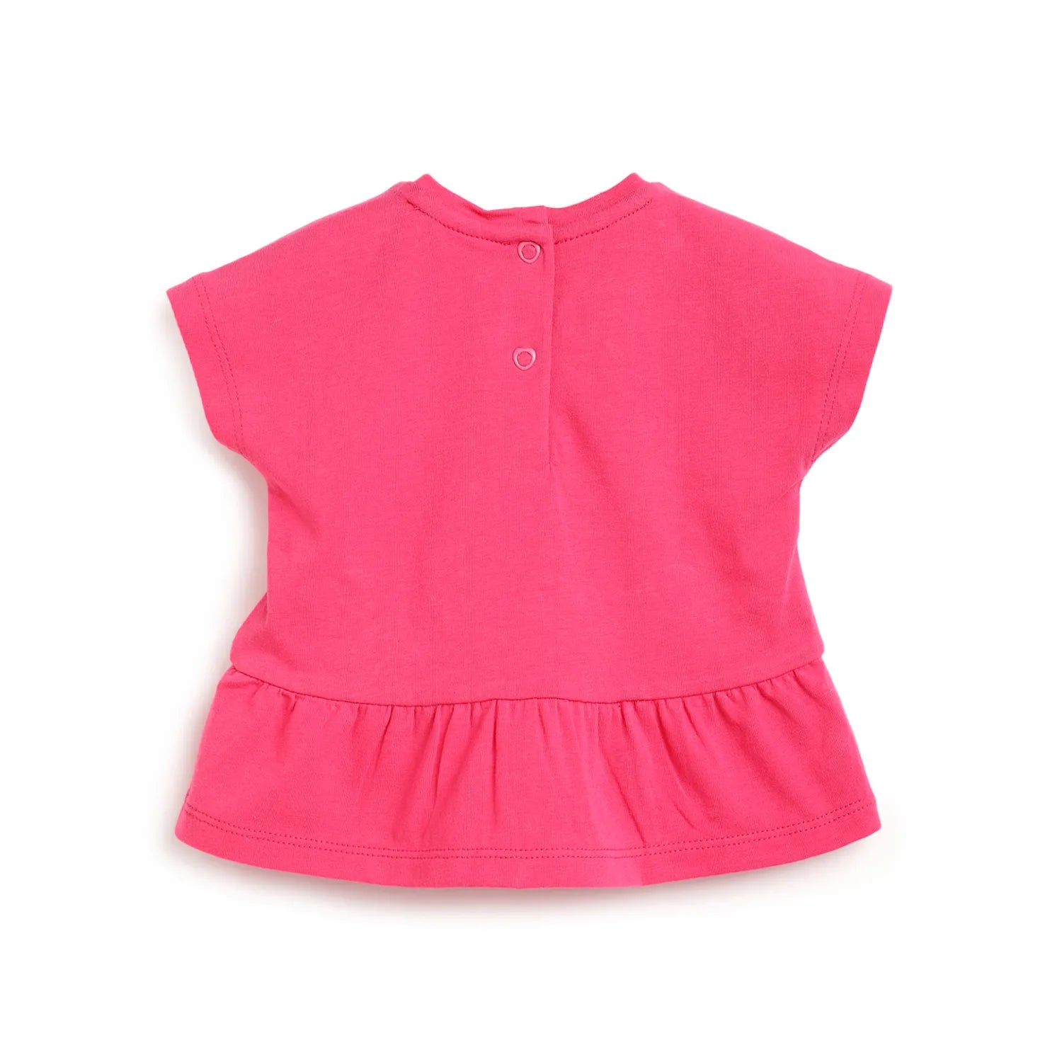 Girls White & Pink Printed Top with Shorts