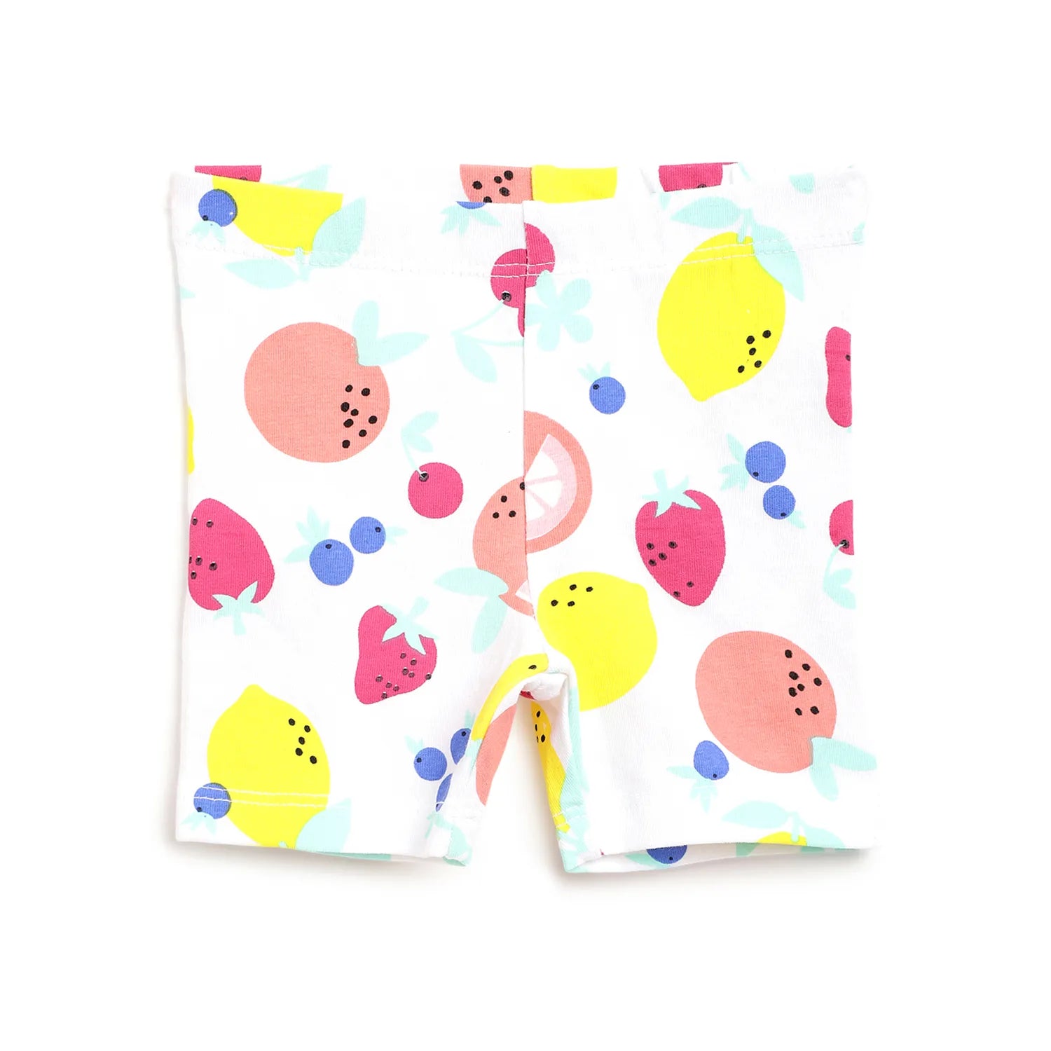 Girls White & Pink Printed Top with Shorts