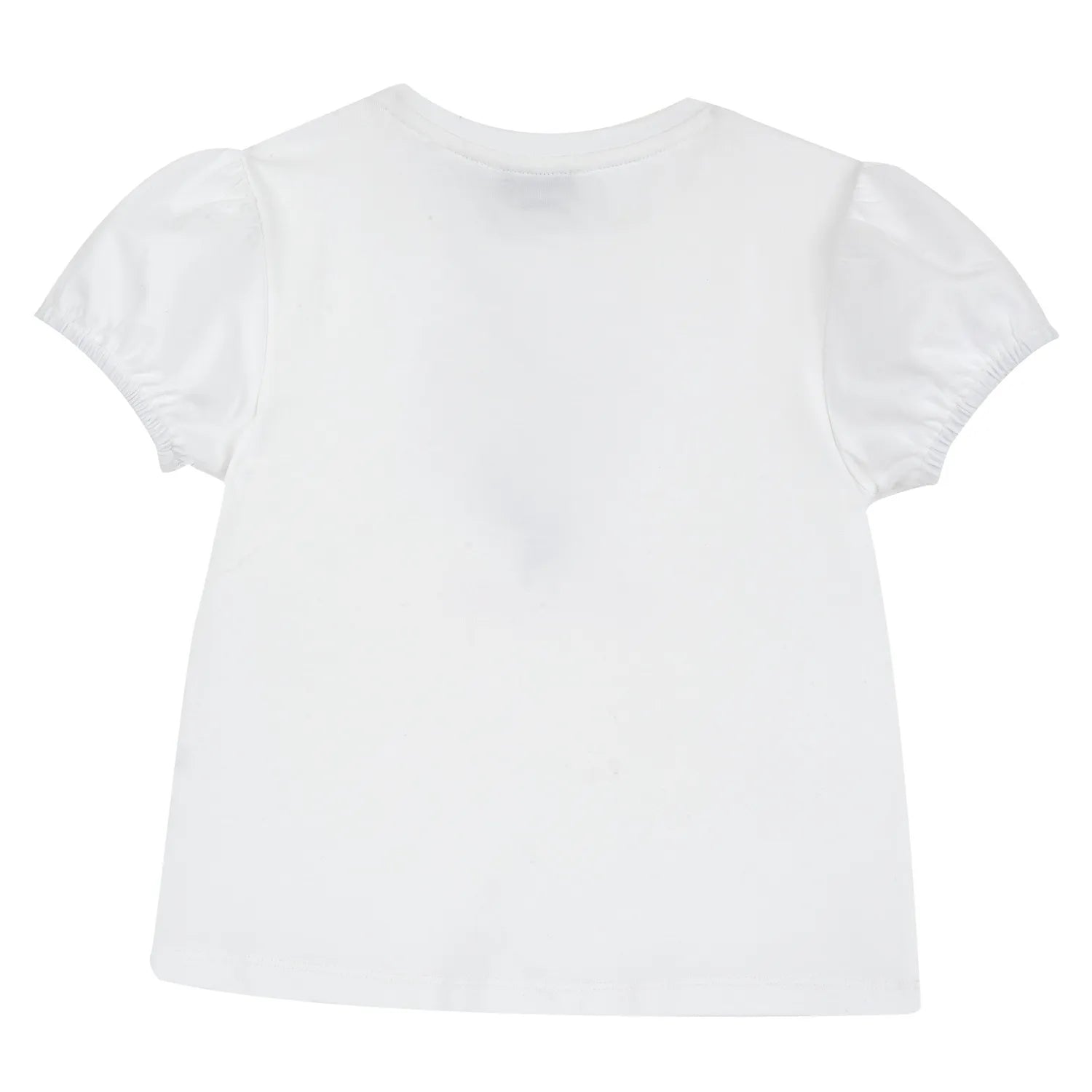 Girls White and Purple Embellished T-shirt