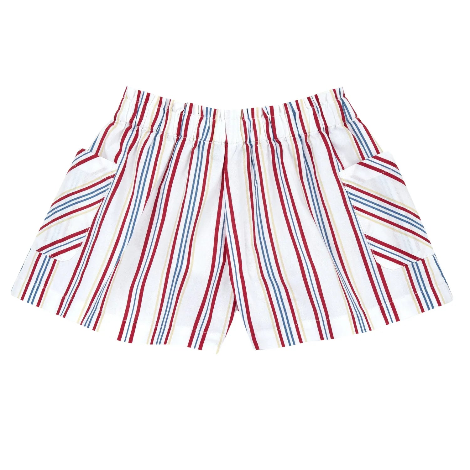 Girls White and Red Striped Shorts
