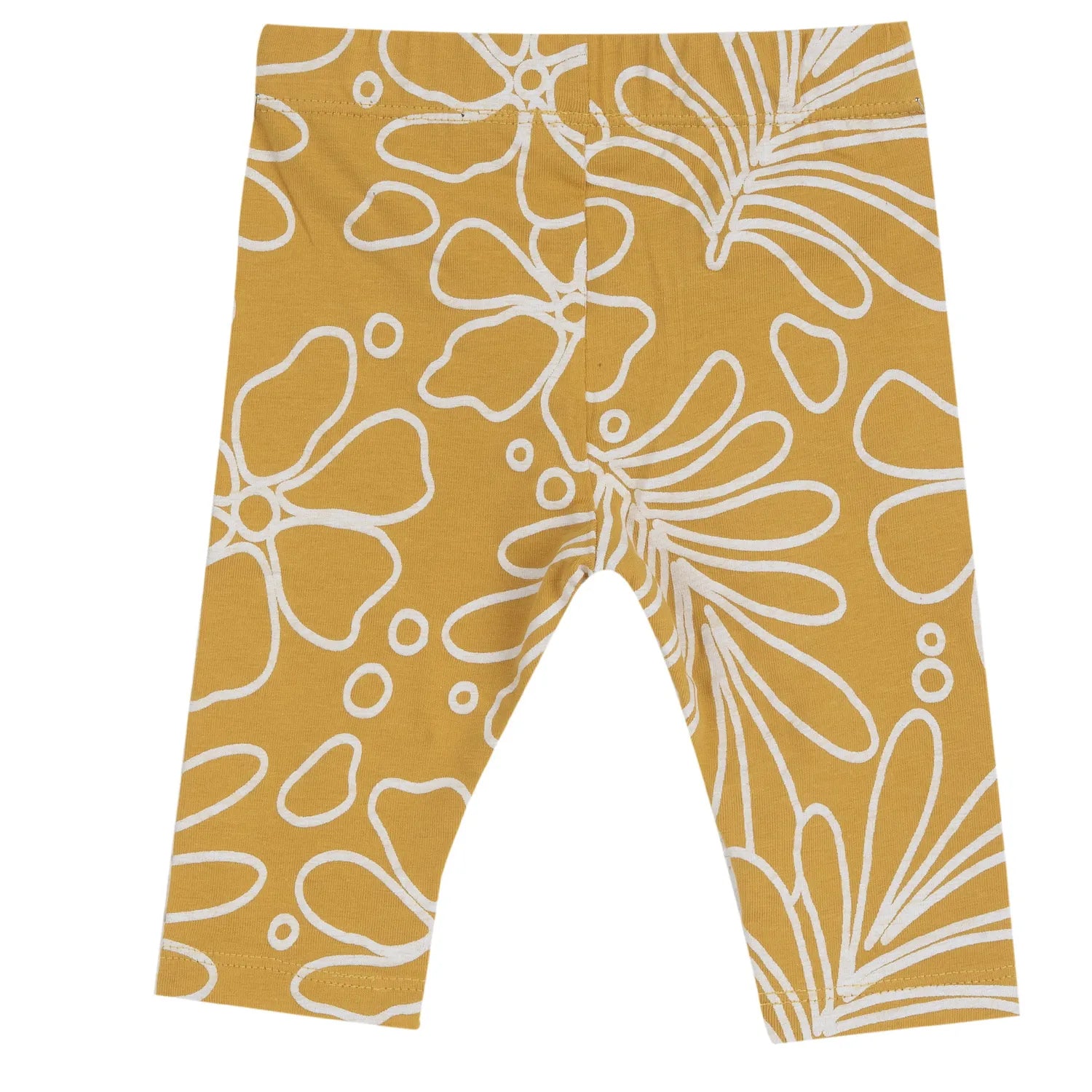 Girls White and Yellow Graphic Printed T-Shirt with Leggings