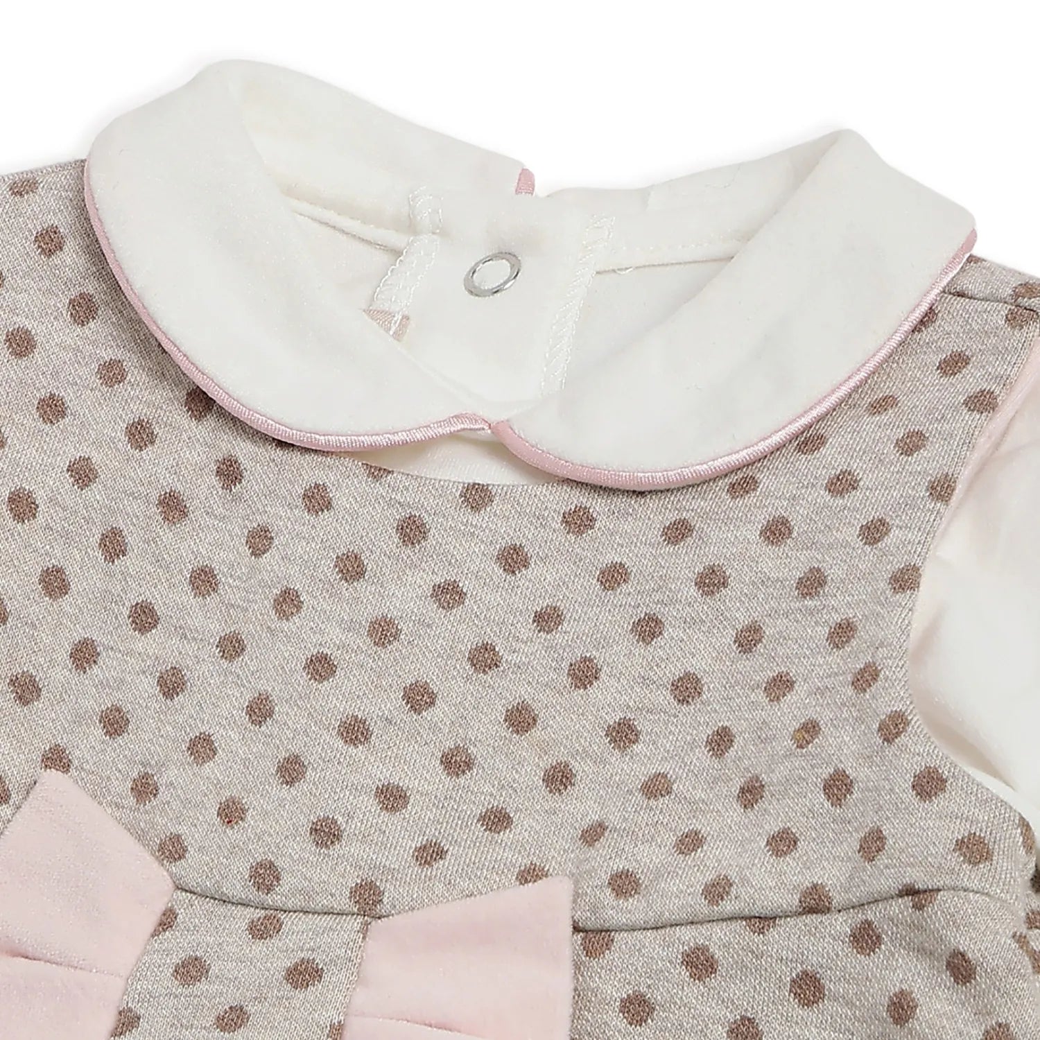 Girls White Bodysuit with Brown Dress