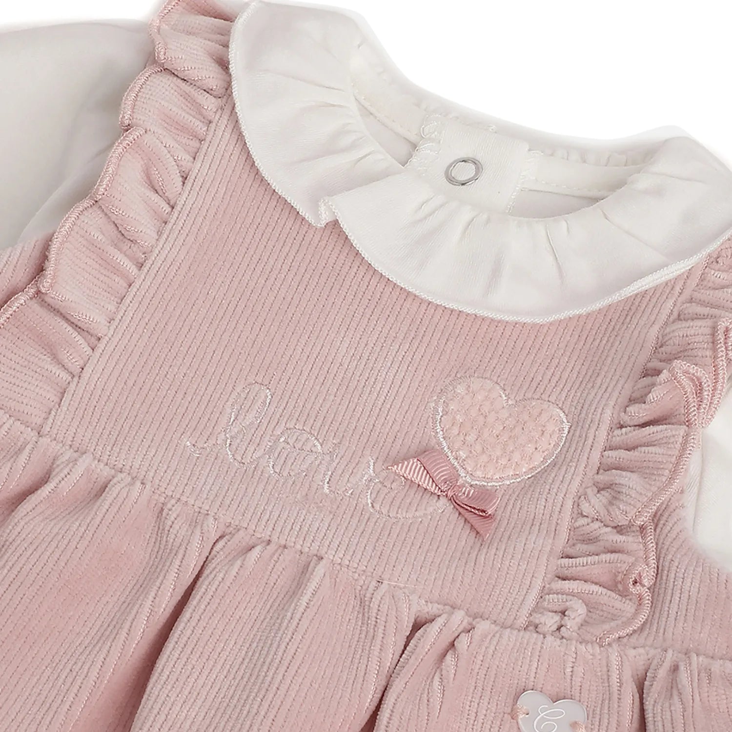 Girls White Bodysuit with Dungaree