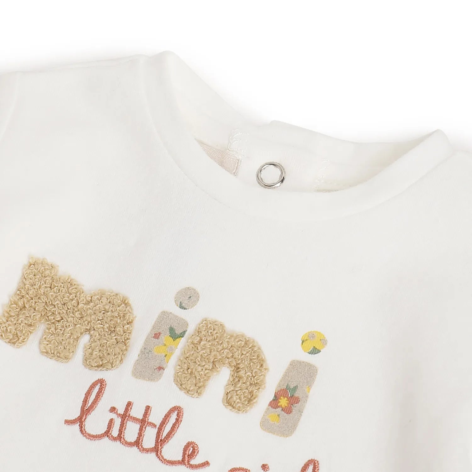 Girls White Embellished T-shirt