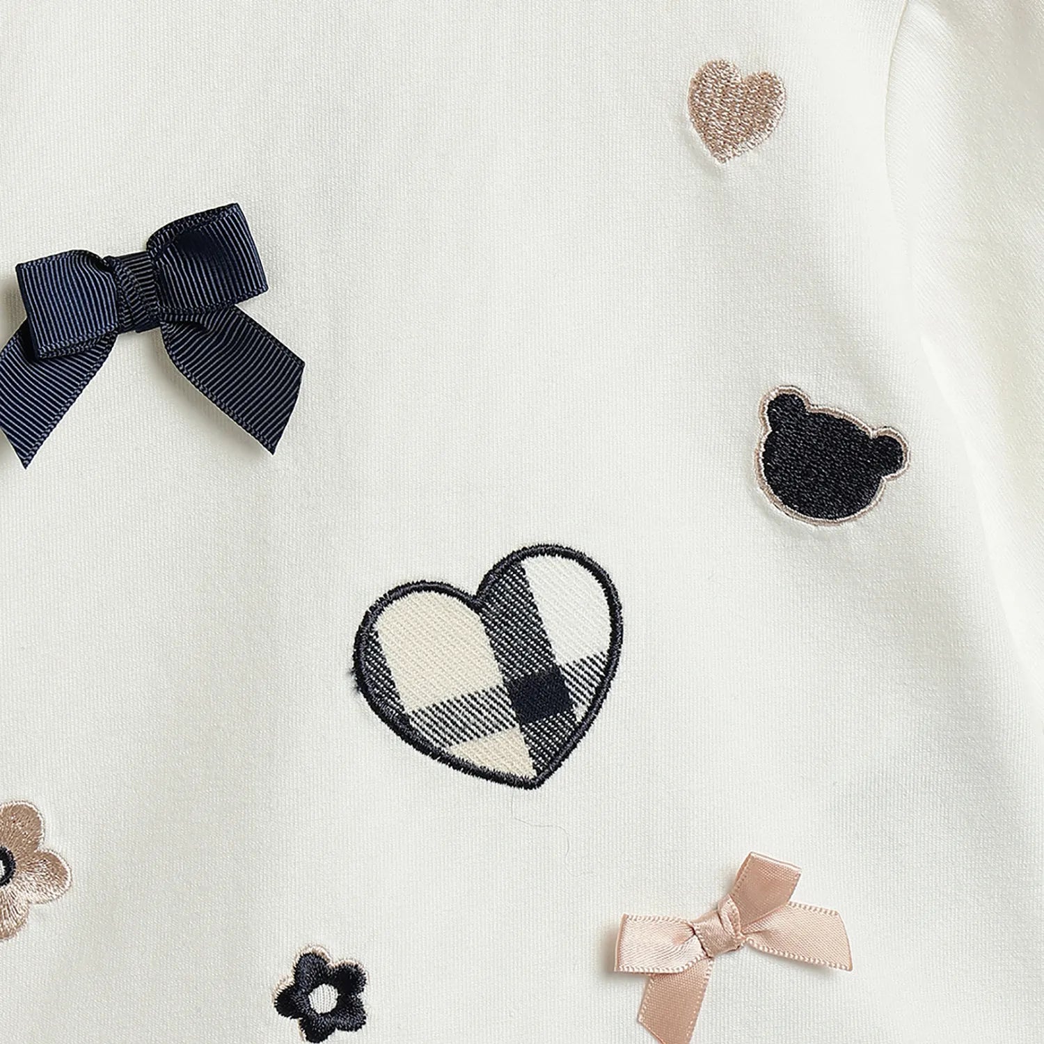 Girls White Embellished T-shirt