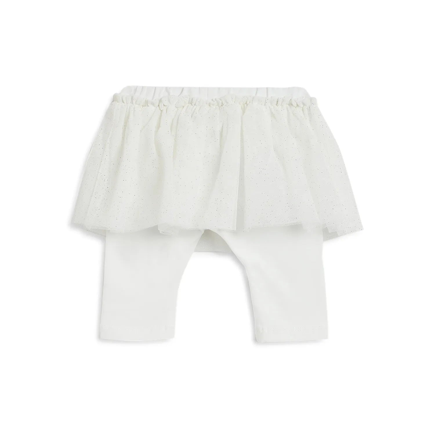 Girls White Embellished T-shirt With Legging