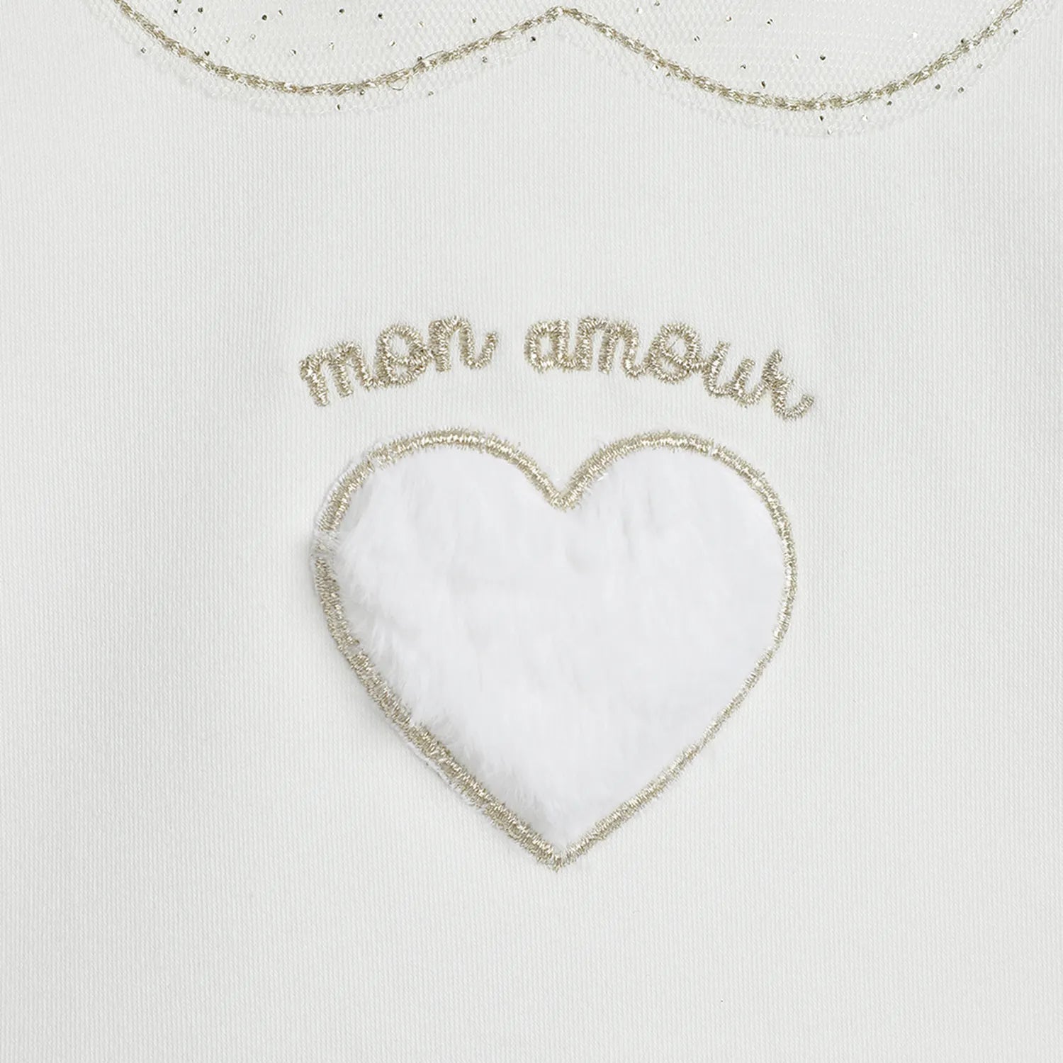 Girls White Embellished T-shirt With Legging