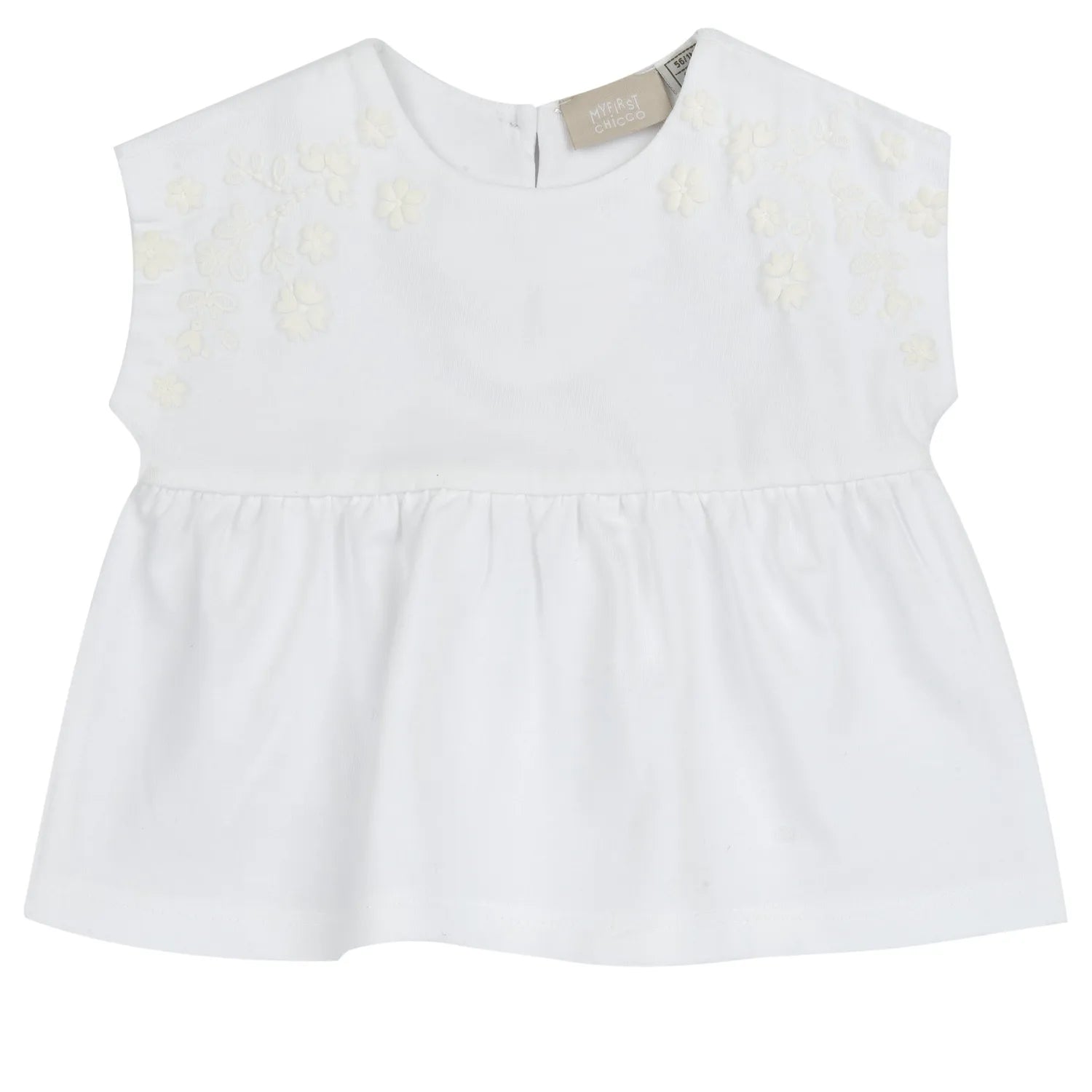 Girls White Embroidered Top