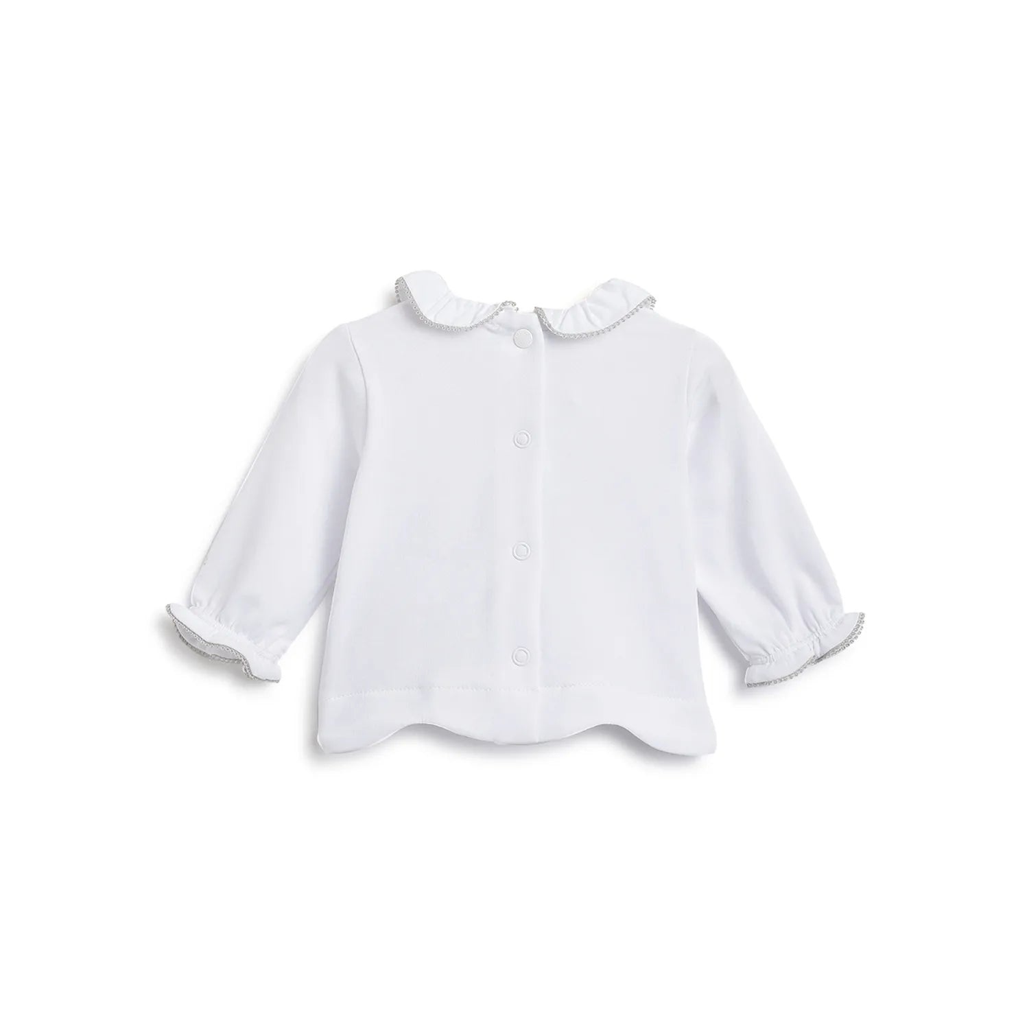 Girls White Embroidered Top With Leggings