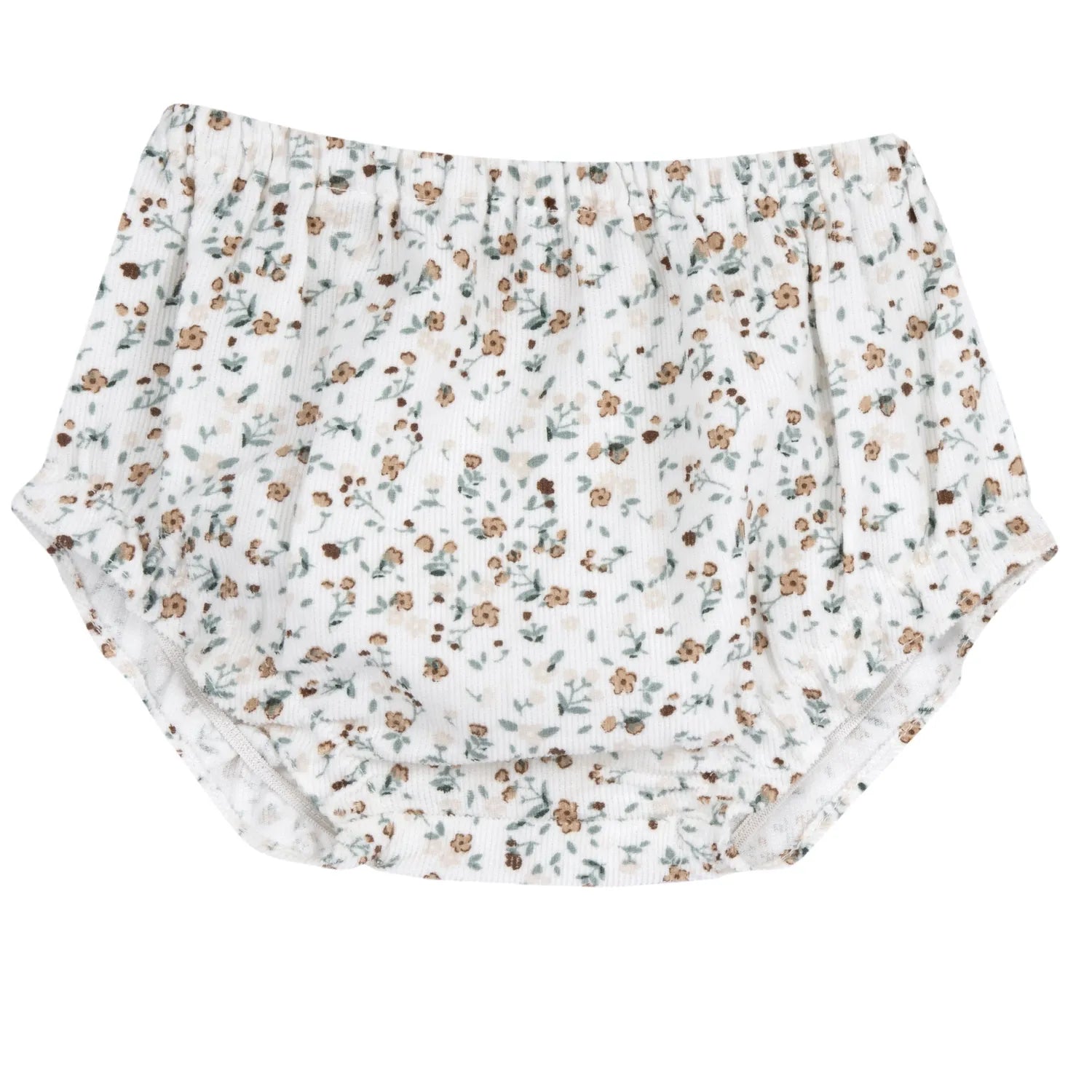 Girls White Floral Printed Dress with Panties