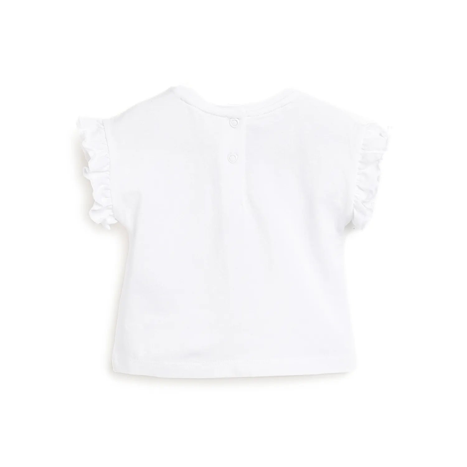 Girls White Graphic Printed T-shirt