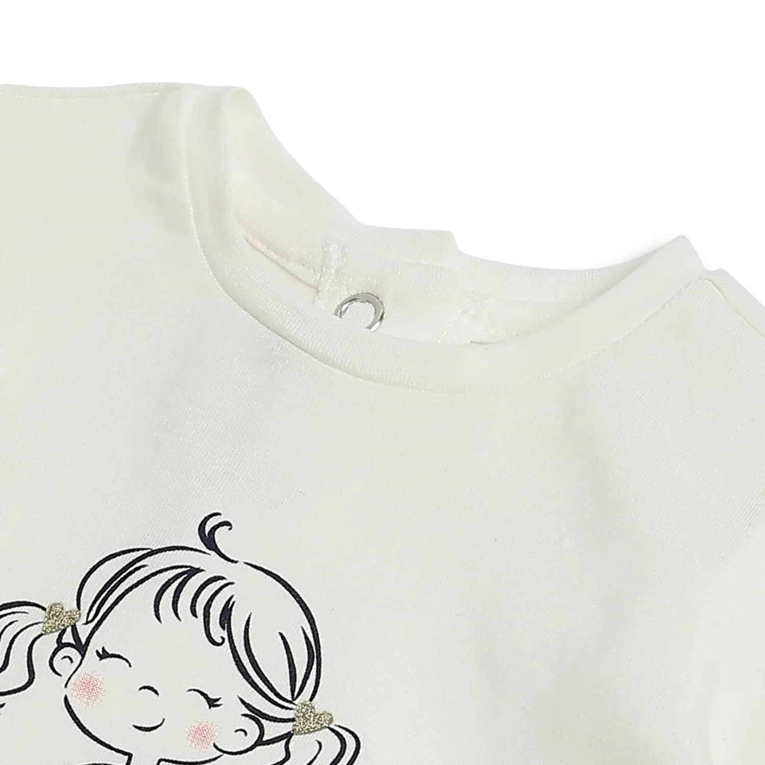 Girls White Graphic Printed T-shirt