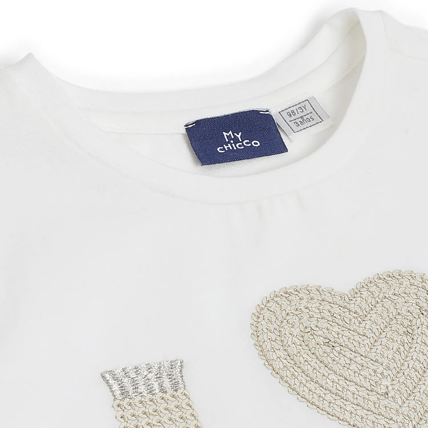 Girls White Printed Cotton T-shirt