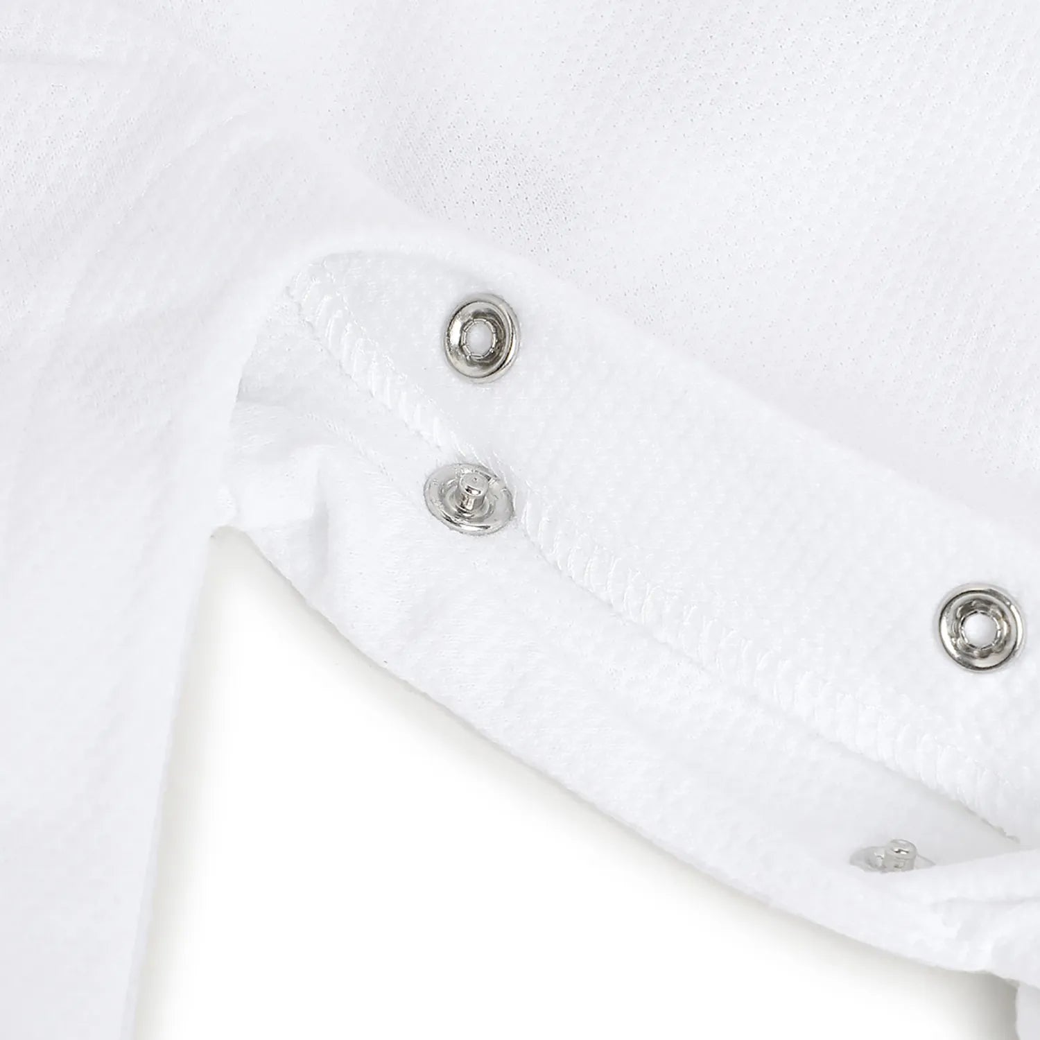 Girls White Printed Leg Opening Babysuit