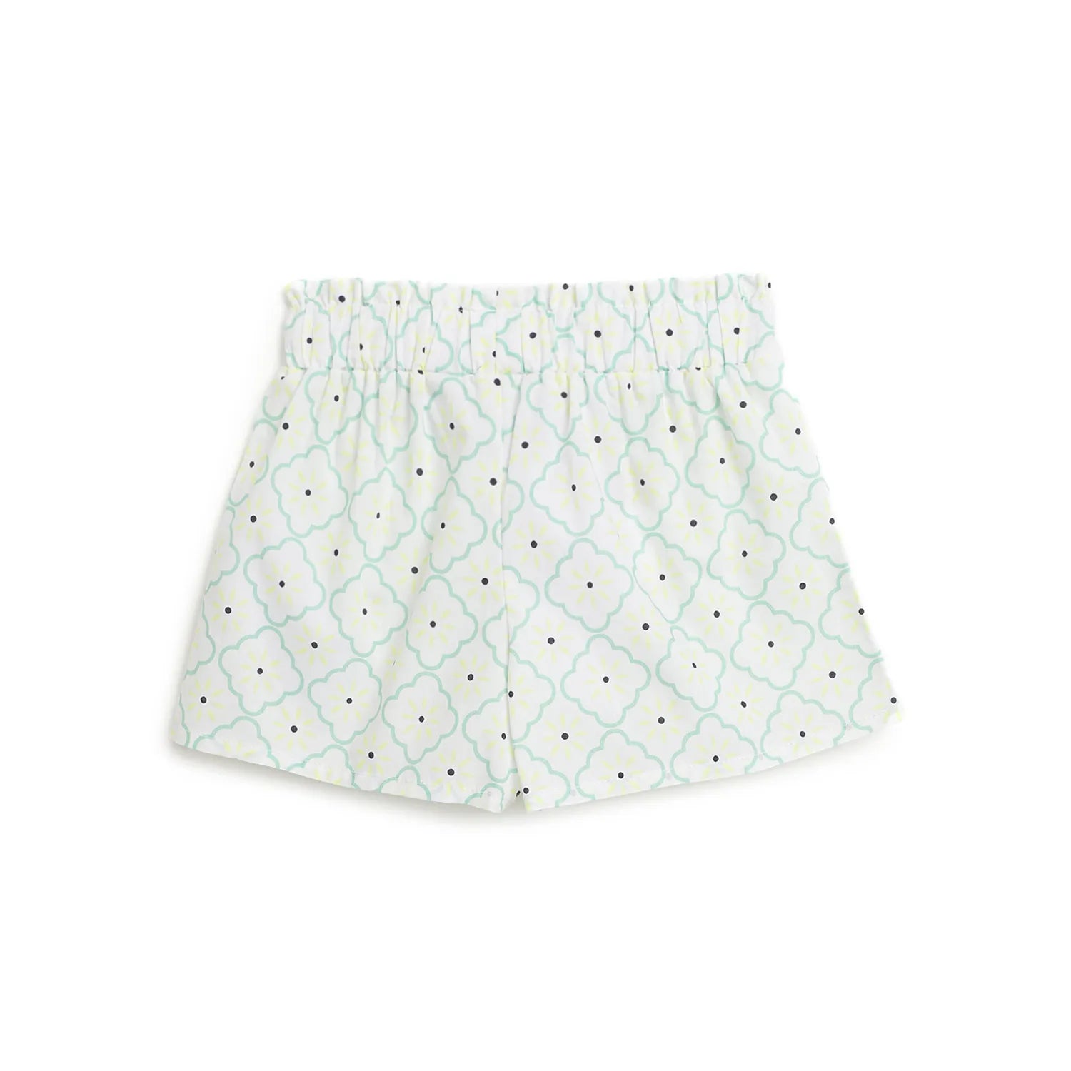 Girls White Printed Shorts