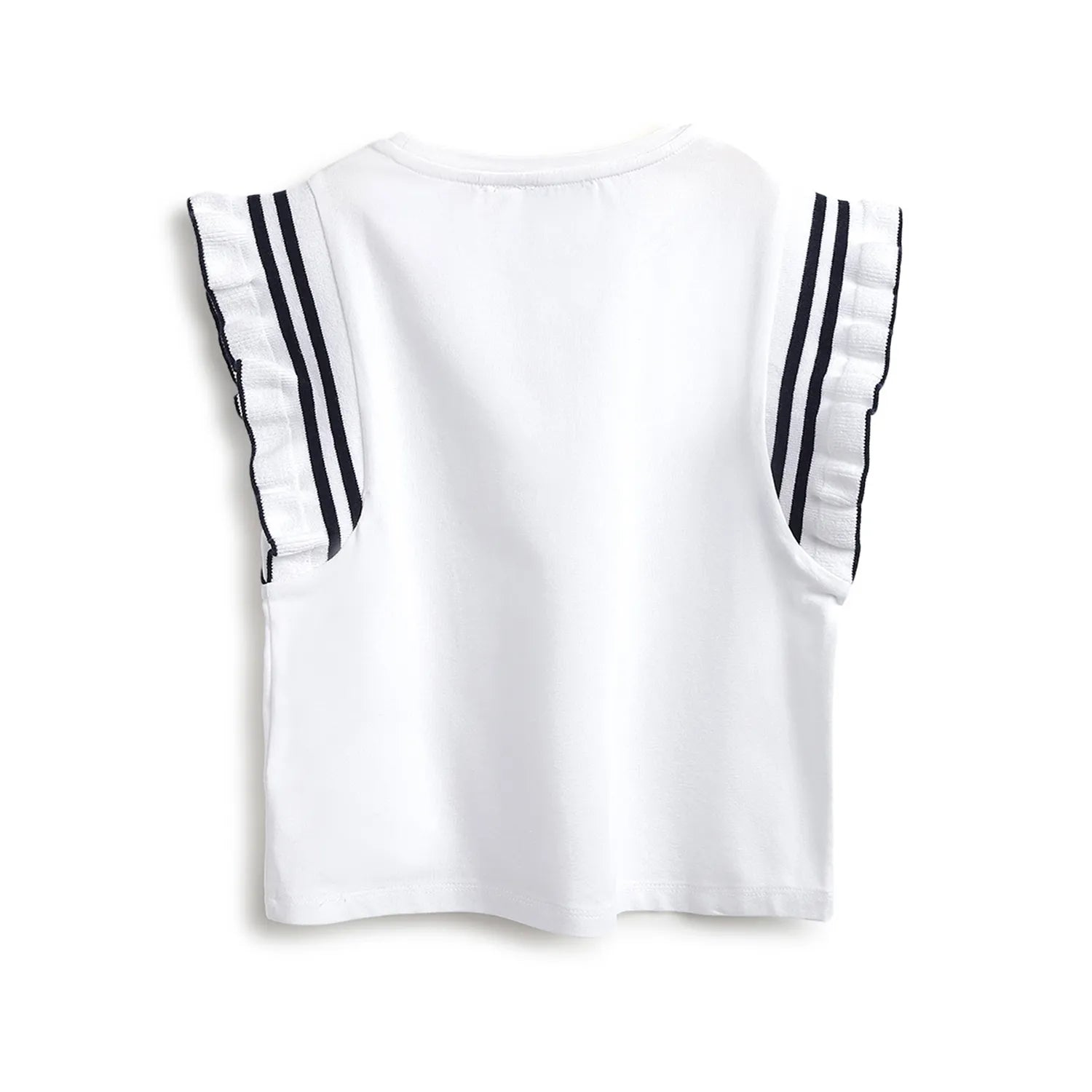 Girls White Printed T-shirt