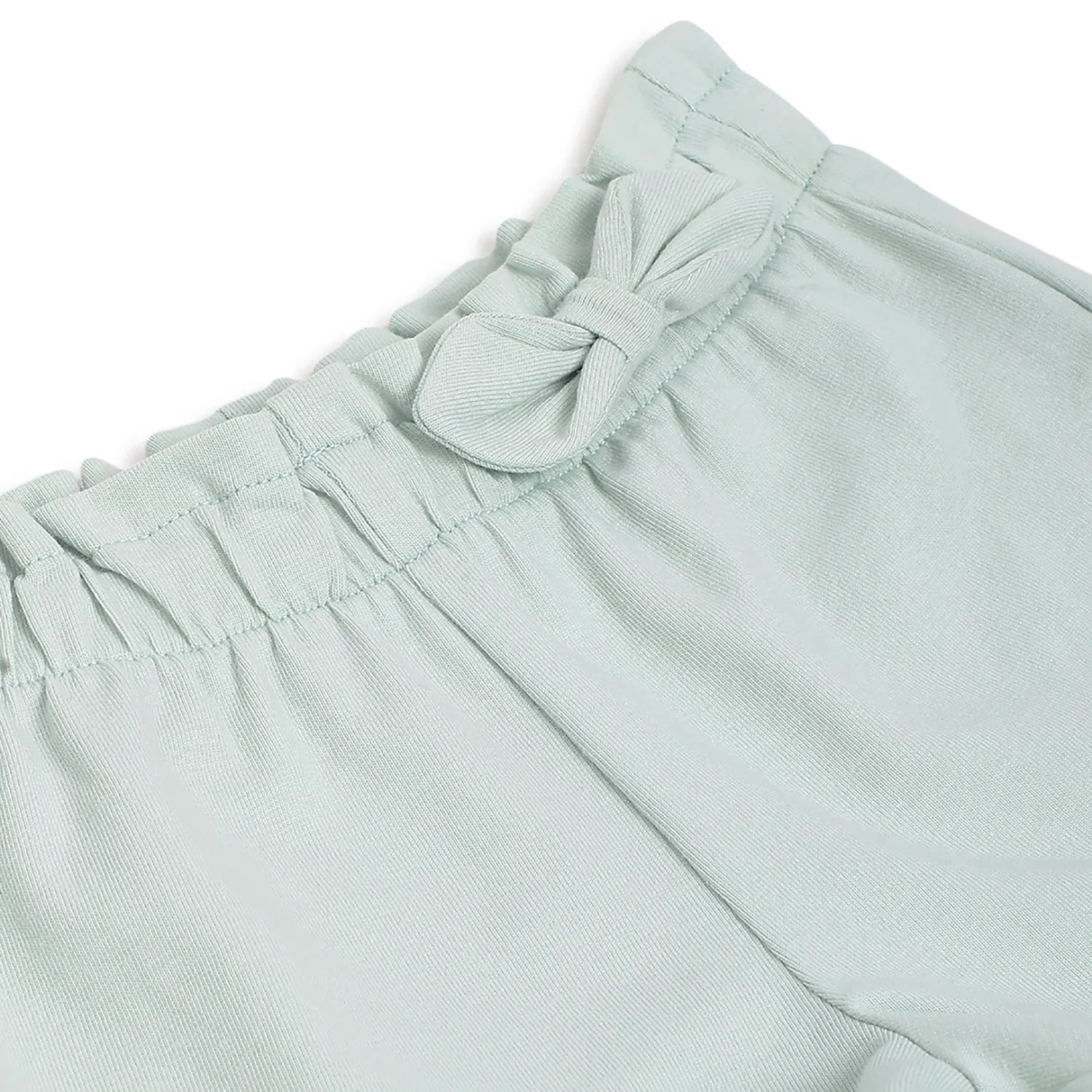 Girls White Printed T-Shirt With Shorts